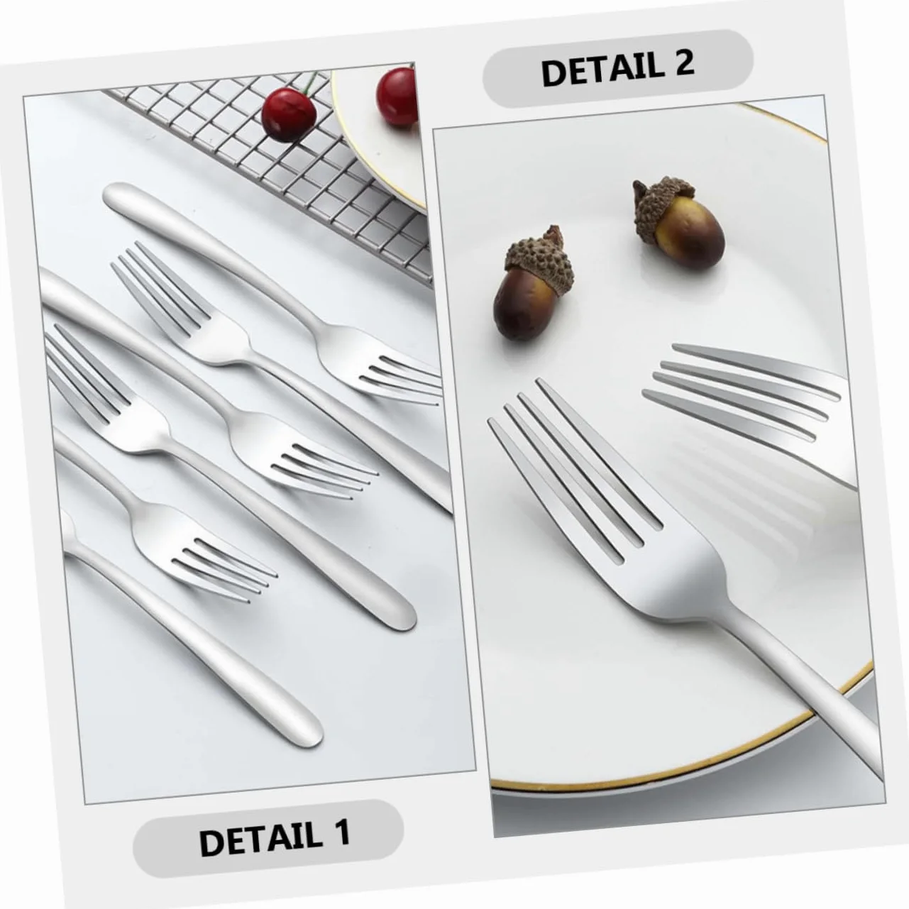 Tenedor de Postre de Acero Inoxidable, 24 Piezas, Plata | Juego Versátil y Cómodo, Formato Pequeño Portátil, Adecuado para Fruta y Mesa