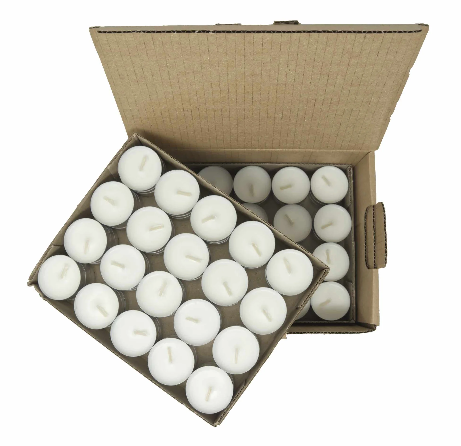 Velas de té naturales sin perfume hechas de velas de cera de soja con 4 u 8 horas de tiempo de combustión Candlelitas Sin parafina en vaso de aluminio reciclable Sin plástico
