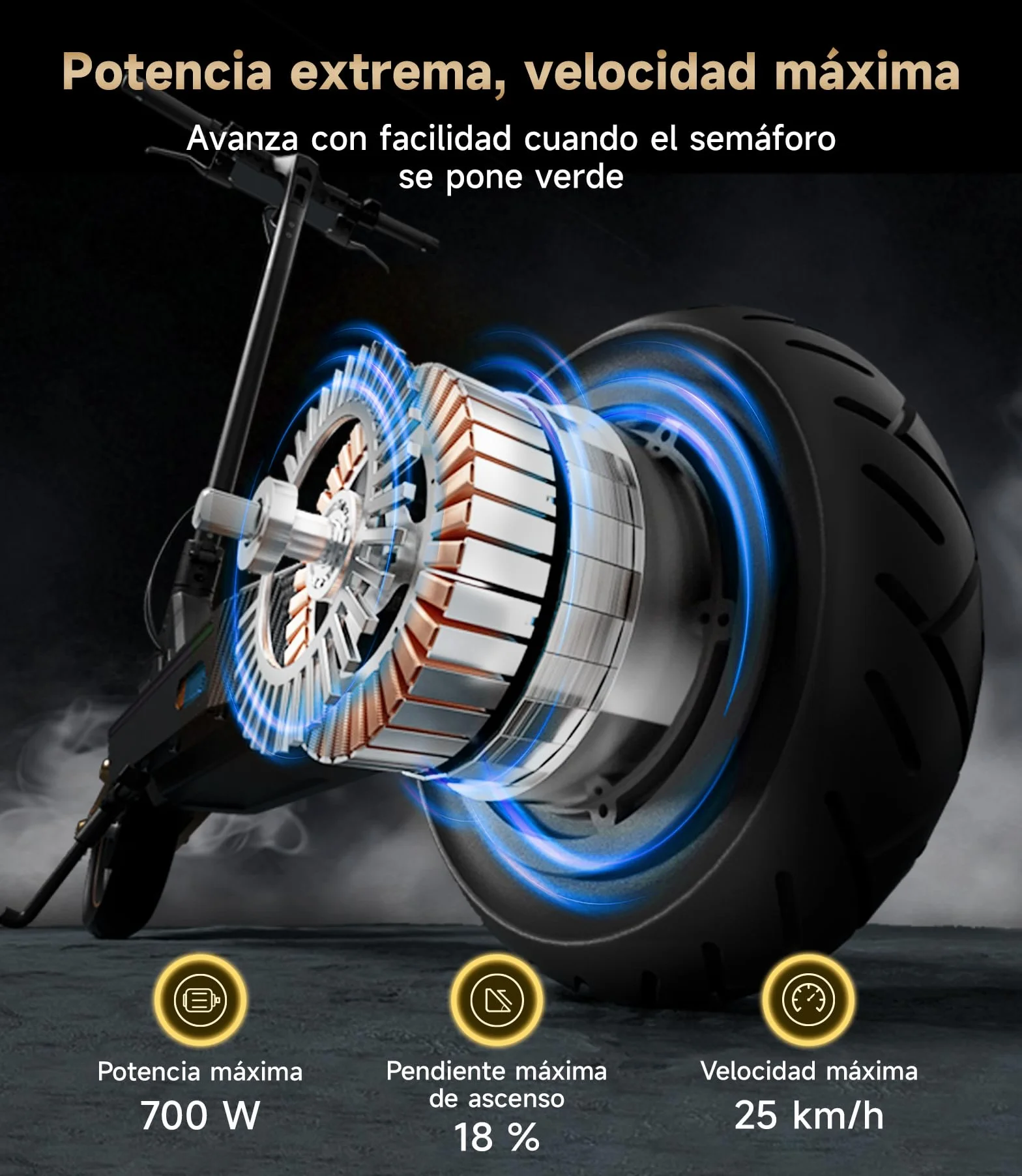 NAVEE Patinete Eléctrico Adultos GT3 ST3 Serie 50-75km 700-1000W Absorción Cuádruple Choques TCS 18-22% Pendiente Neumáticos Tubeless 10"