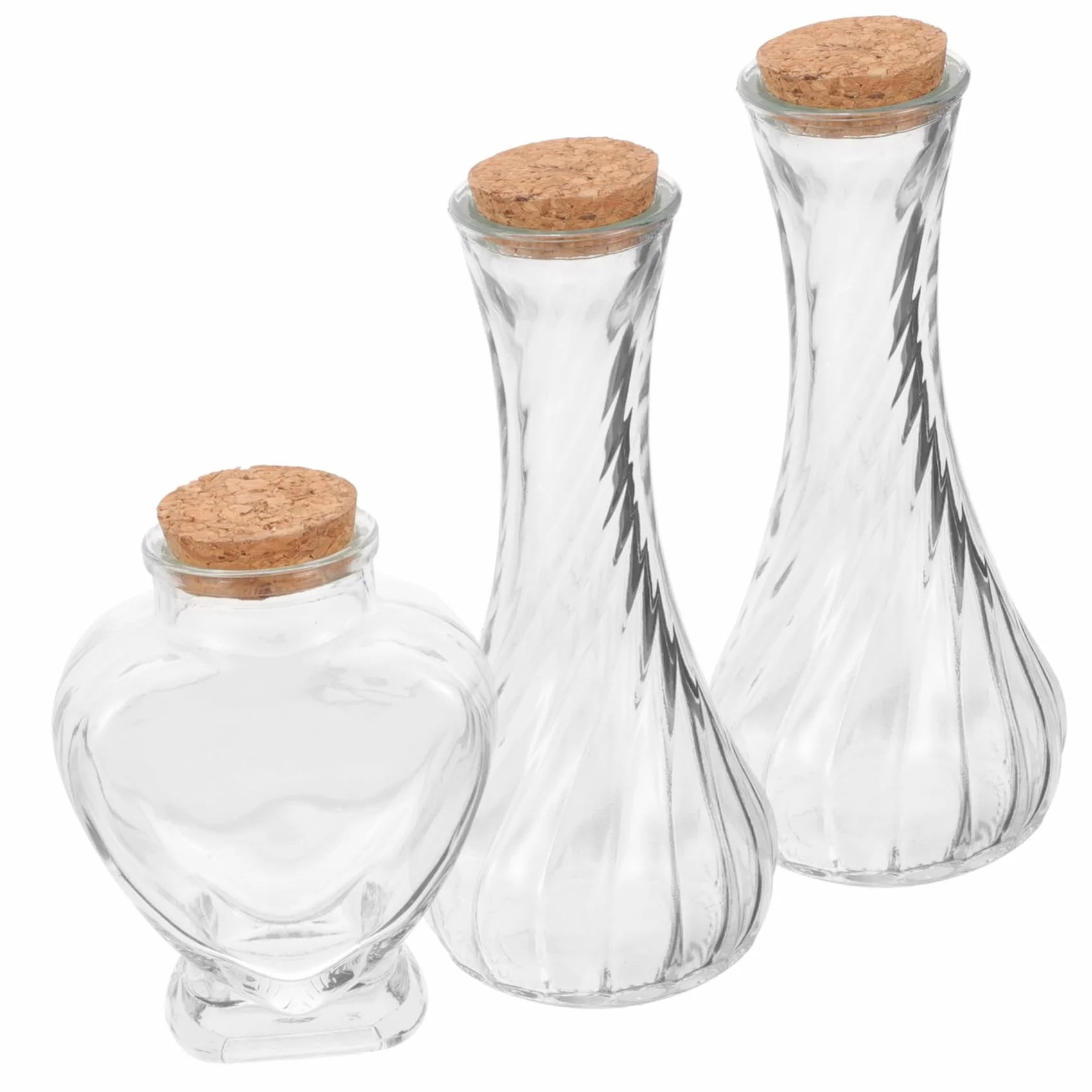 Yardenfun Conjunto 3 Piezas Botellas De Vidrio Para Ceremonia De Arena Boda Botellas Transparentes Con Tapón De Corcho Decoración Multifuncional Para Eventos Y Manualidades