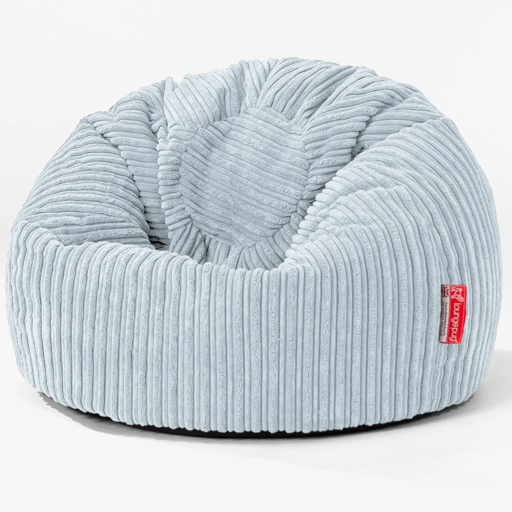 Lounge Pug Puff Redondo Infantil Clásico de Pana, Bebé Azul, Silla Puff para Videojuegos, Niños Puff Gamer