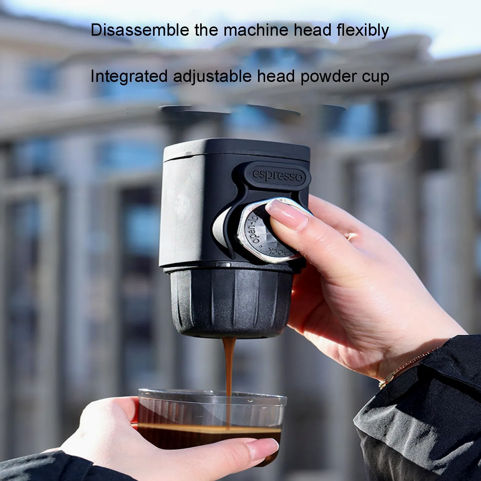 Máquina de café: diseño desmontable y lavable integrado, ligera y portátil para un rico espresso, ideal para viajes de café al aire libre