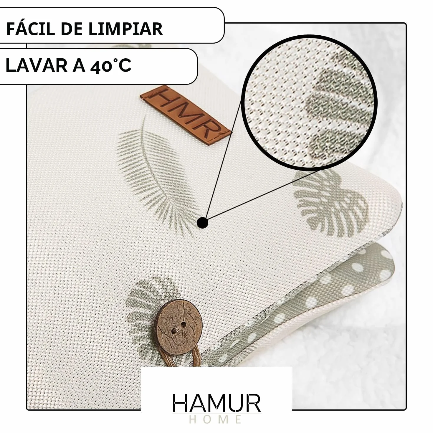 HAMUR HOME Bolsa De Pañales 2 En 1 Y Bolsa De Cosméticos - Organizador Para Bebés (Leaves)