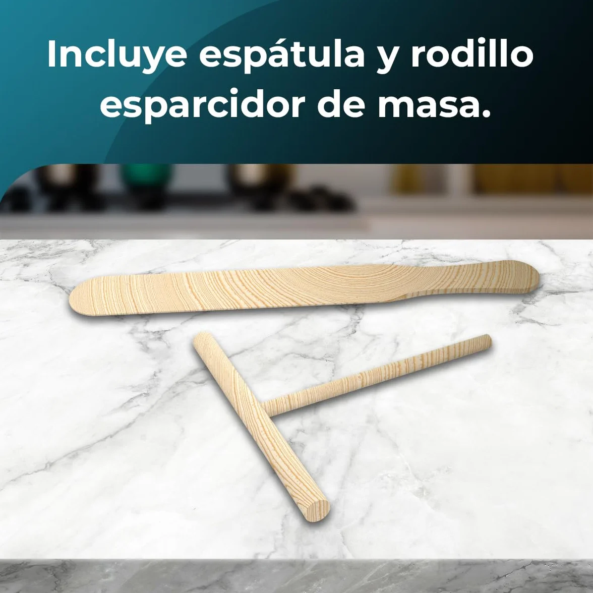 Cecotec Crepera Eléctrica Fun Creepy. Potencia 1200W, Revestimiento Antiadherente, Rodillo espaciador y Espátula, Potencia regulable, Indicador Luminoso, 30,5cm Diámetro