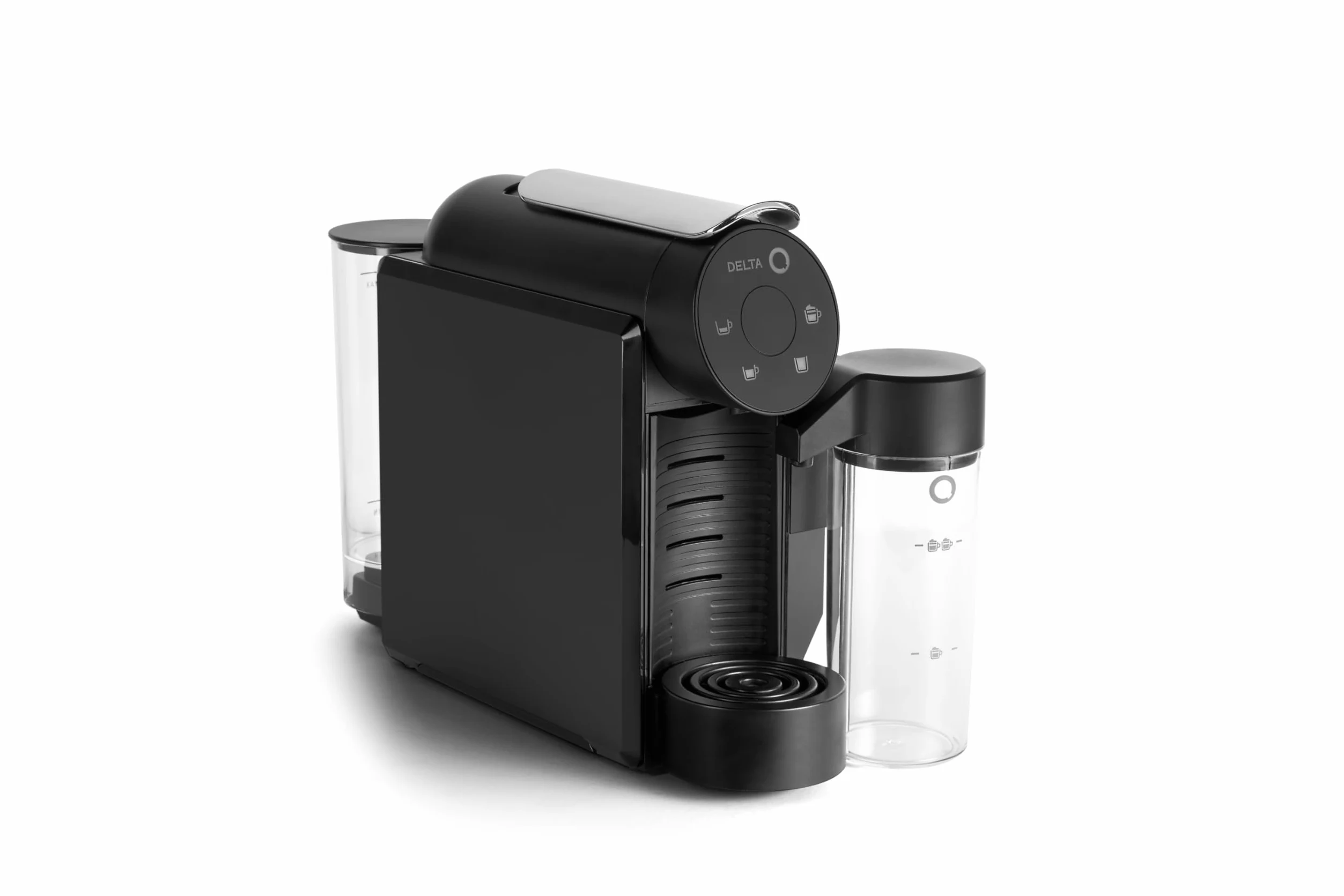 Delta Q MiniMilkQool Negra - Cafetera para cápsulas Depósito para leche. Compacta Versátil y Minimalista - Fácil de usar