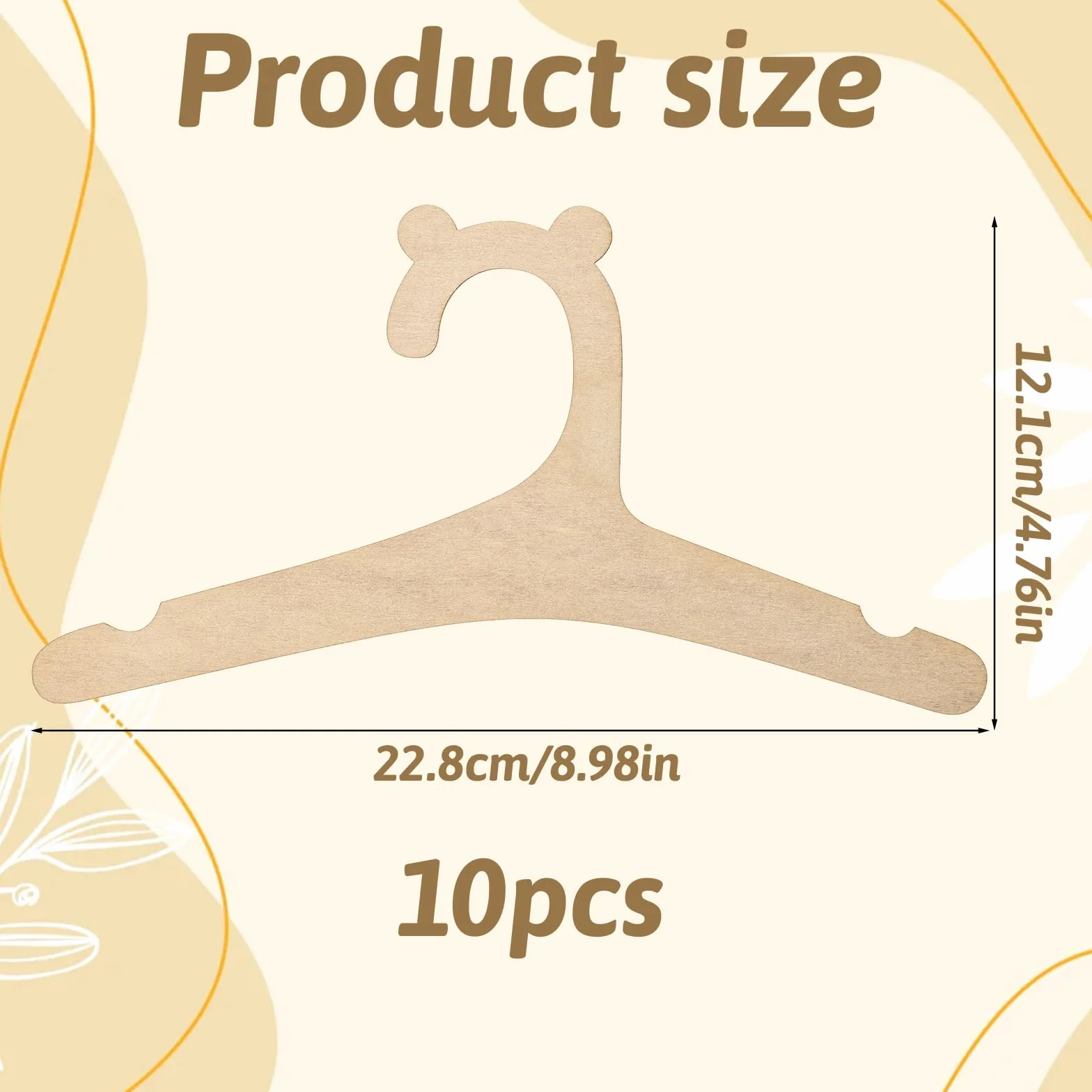 Perchas de Madera para Bebé Antideslizantes 10 Piezas
