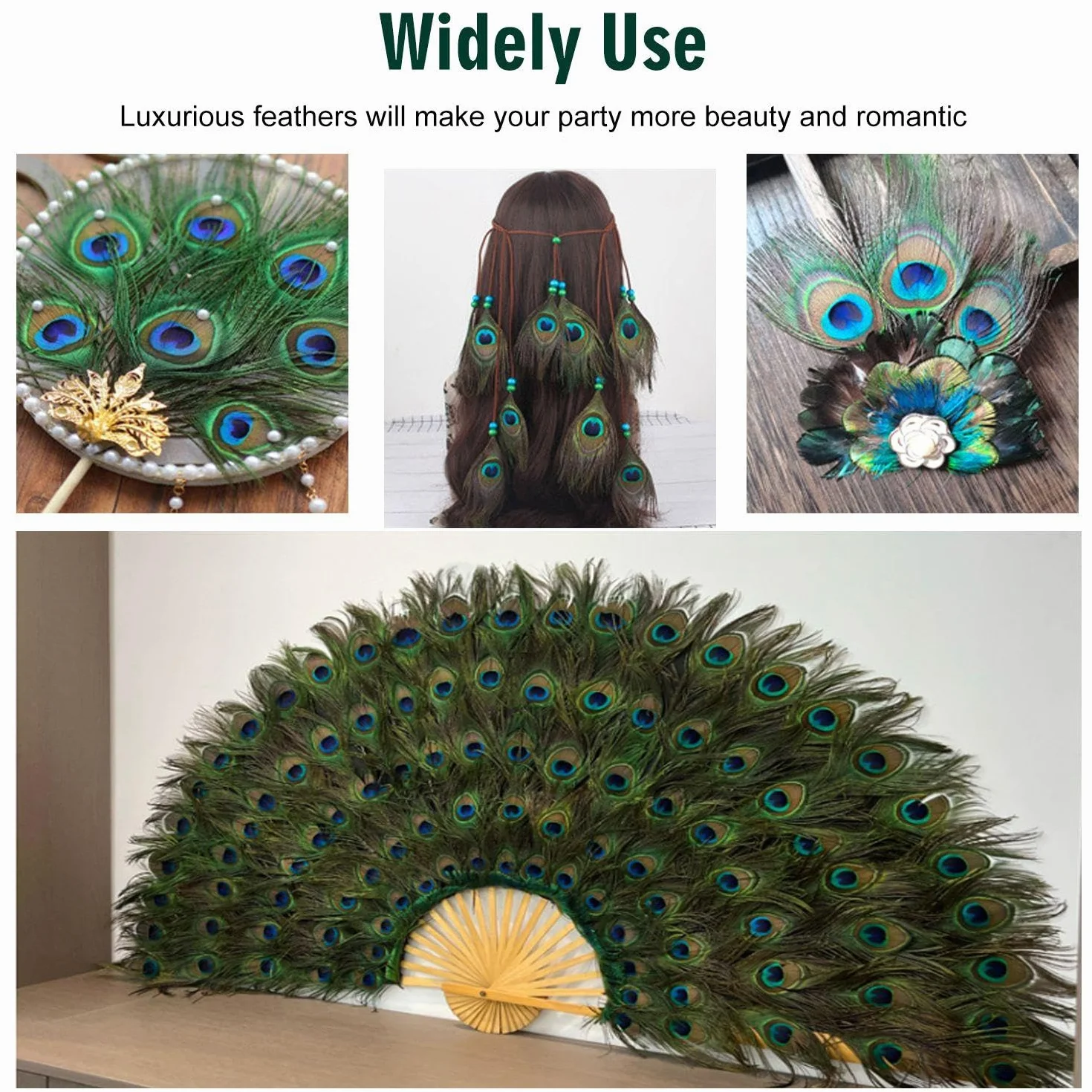 YSJCHEBS 25 Uds Plumas De Pavo Real Decoración del Hogar Materiales Artesanales DIY Decoraciones De Plumas Decoraciones Creativas