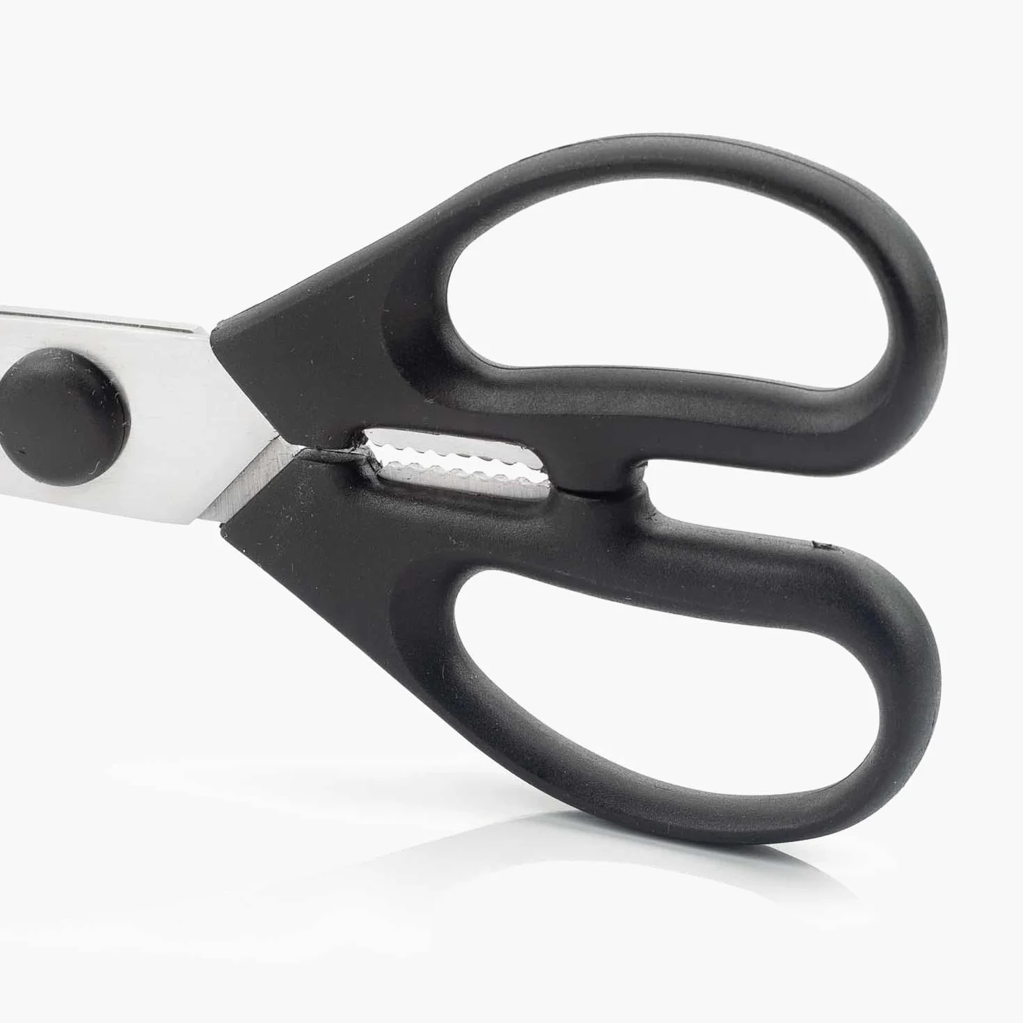 Arcos Tijeras de Cocina de Acero Inoxidable Nitrum. 195 mm - 154 gr. Mango ergonómico polioximetileno POM. Serie Prochef. Borde liso y elegante mango. Color negro.