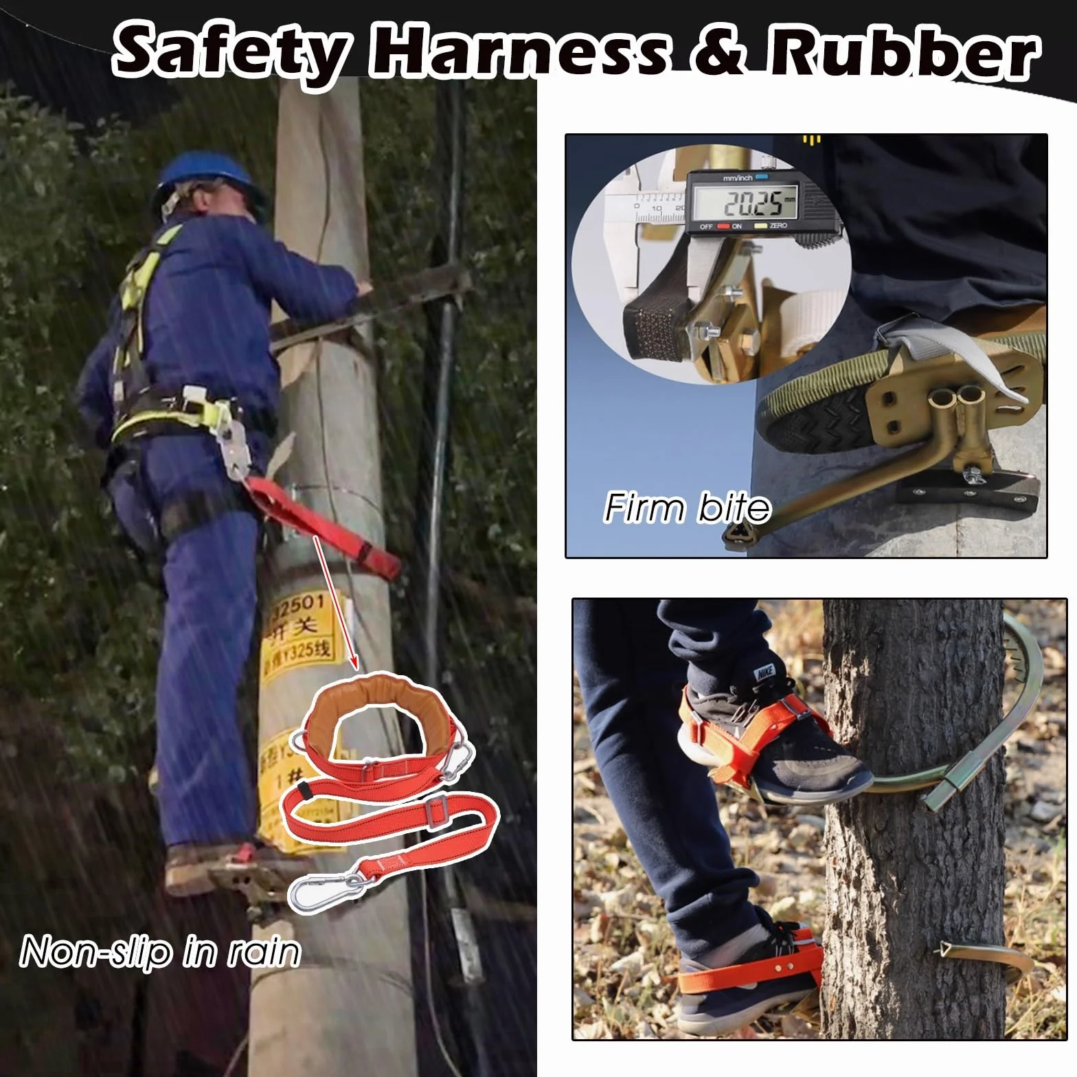 Kit para Trepar Árboles, Crampones Ajustables 500mm para Electricista