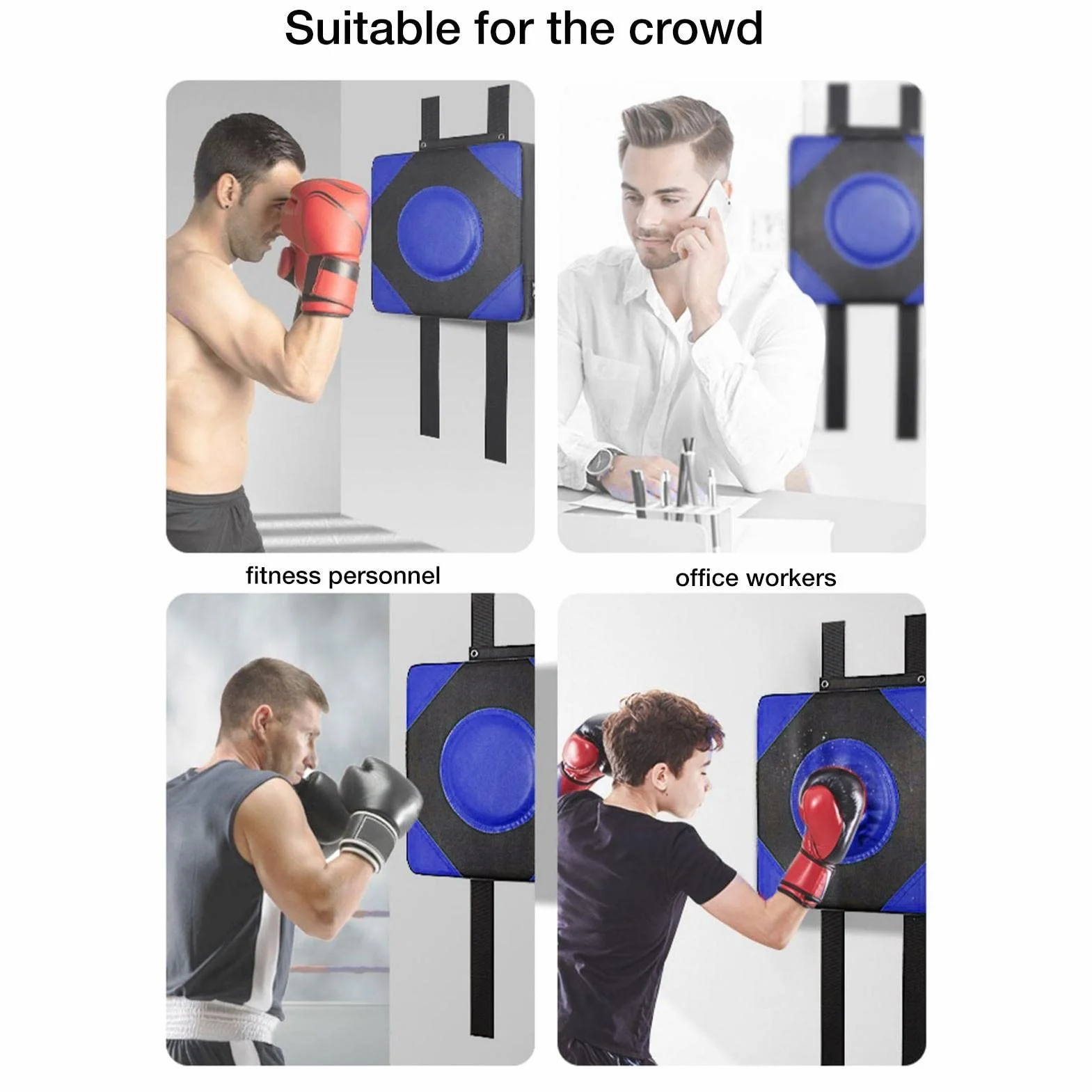 Almohadilla de boxeo para pared, entrenamiento montado en pared, protección para manos, esponja ajustable de alta elasticidad