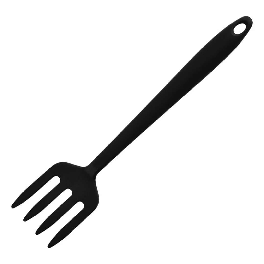 1 Pieza Tenedor Multifuncional Antiadherente de Silicona Resistente al Calor, Tenedor de Cocina para Cocina, Utensilios de Cocina Apto para Uso Alimentario Utensilio de Cocina (26cm/Negro