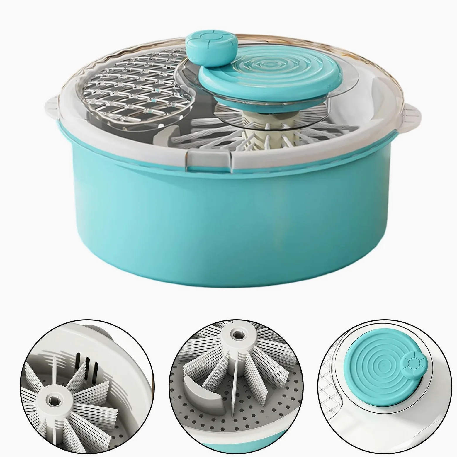 Centrifugador de ensalada Limpieza manual Secado rápido Limpiador multiusos | - Y lavadora de verduras para bayas, ensaladas, alimentos, cereales, hogar, cocina, apartamento,