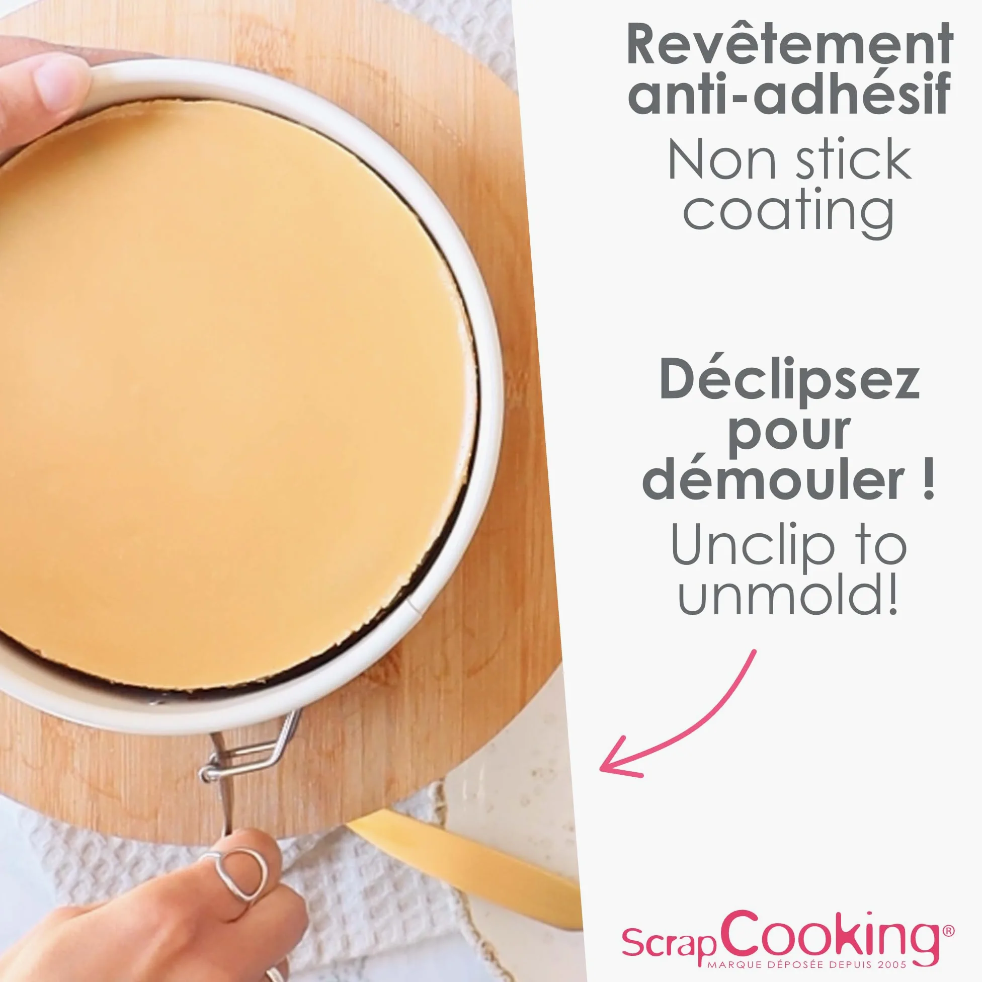 ScrapCooking 1295 - Molde para tartas de queso, 18 cm, molde redondo de metal, apto para horno y congelador (Paquete de 4)