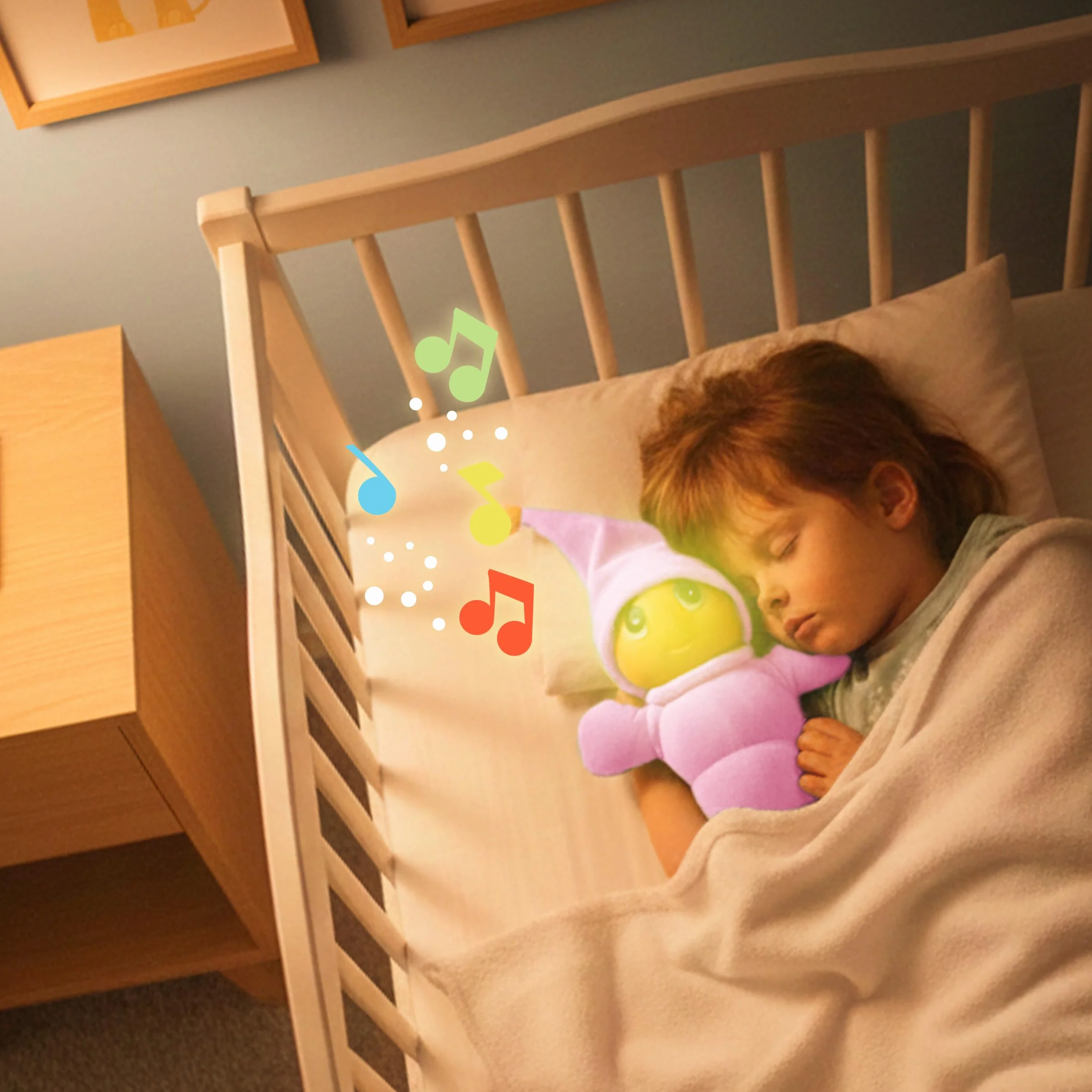 Gusy Luz Arcoiris Rosa Muñeco Clásico para Dormir con Nanas y Modo Día y Noche Juguete Bebé 0 Meses