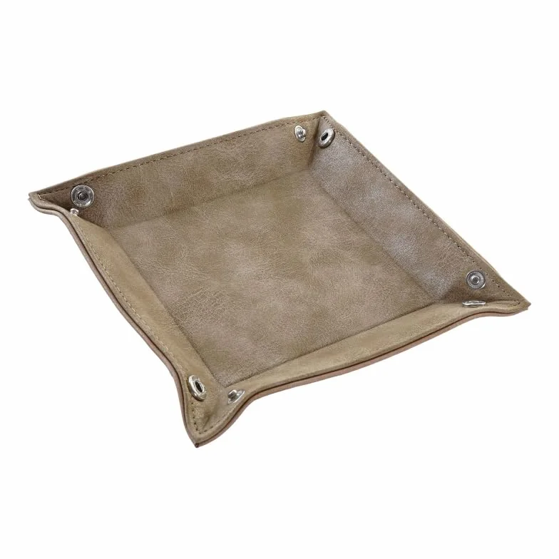Bandeja vaciabolsillos Piel Color Marron 18x18 cm (Marron)