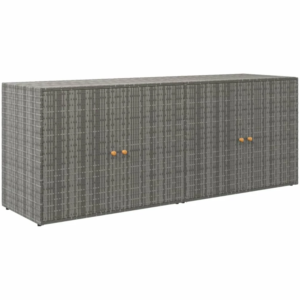 vidaXL Armario de Almacenaje Aparador de Herramientas Mueble para Comedor Caja de Salón Sala de Estar Jardín Ratán PE Gris 198x55,5x80 cm