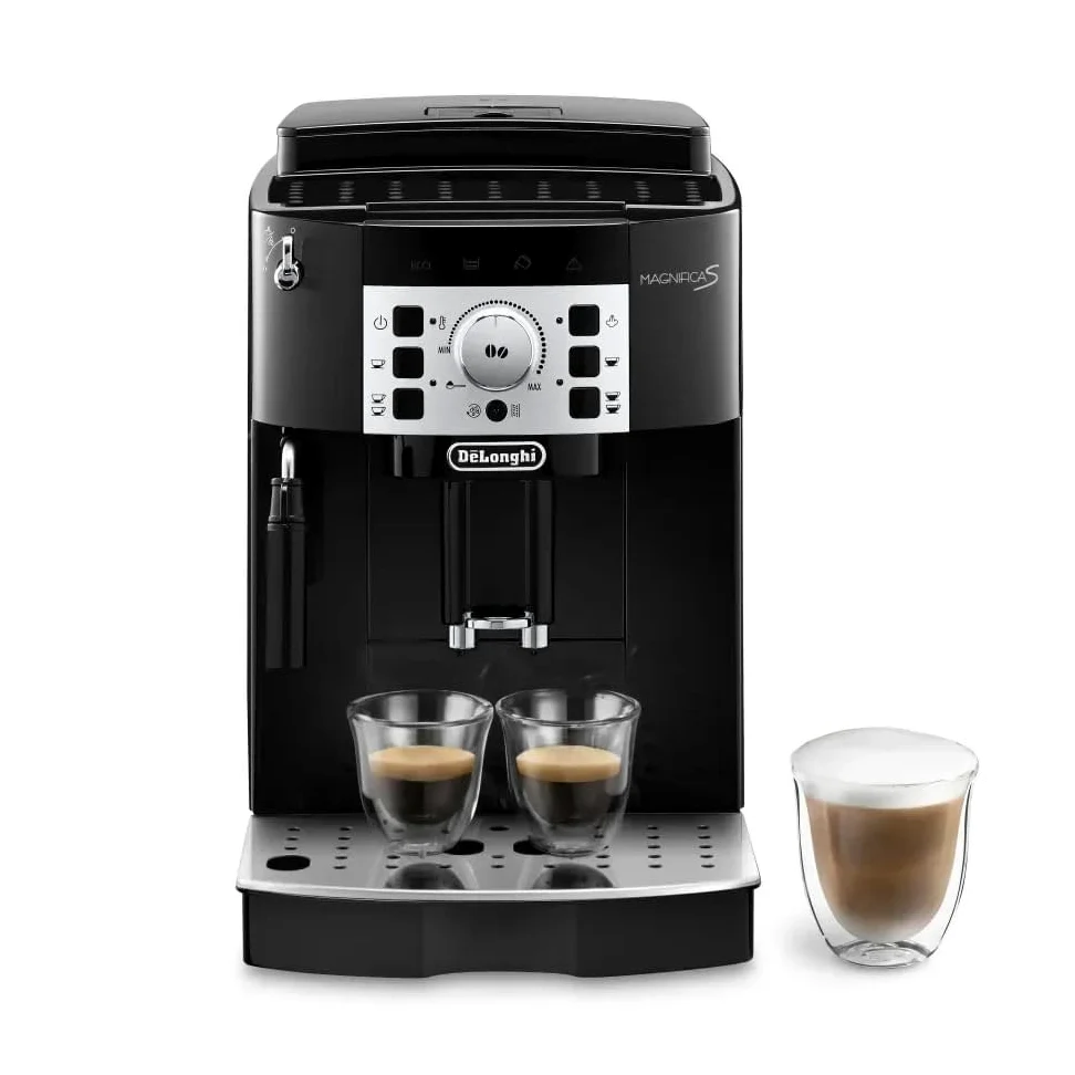 De'Longhi Magnifica S ECAM22.140.B, Máquina de Café en Grano Automática con Recetas, Panel de Control Simple, Aroma y Cantidad Personalizables, Espumador Manual de Leche, Botón para 2 Tazas, Negro