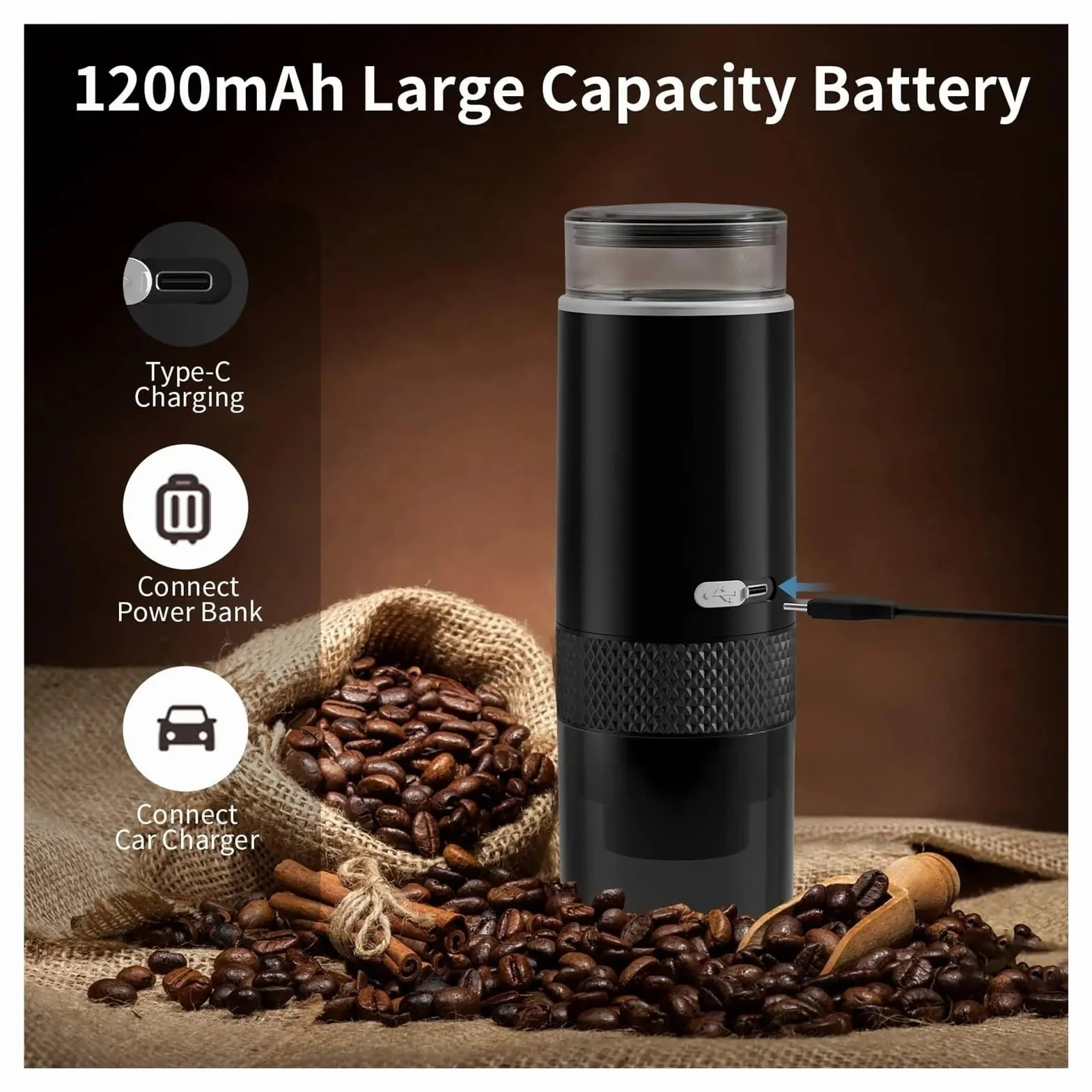 Máquinas de café,Cafetera portátil, Cafetera, cafetera eléctrica de cápsulas molidas, cafetera portátil apta for café en polvo y cápsulas de café