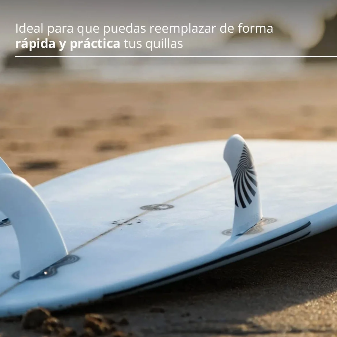 Pack de 1 Llave de Aleta de la Tabla de Surf y 6 Tornillos de Aleta de Acero Inoxidable - Accesorios Tabla Surf - Llaves reemplazo para Quilla - Tecla de Aleta de Surf