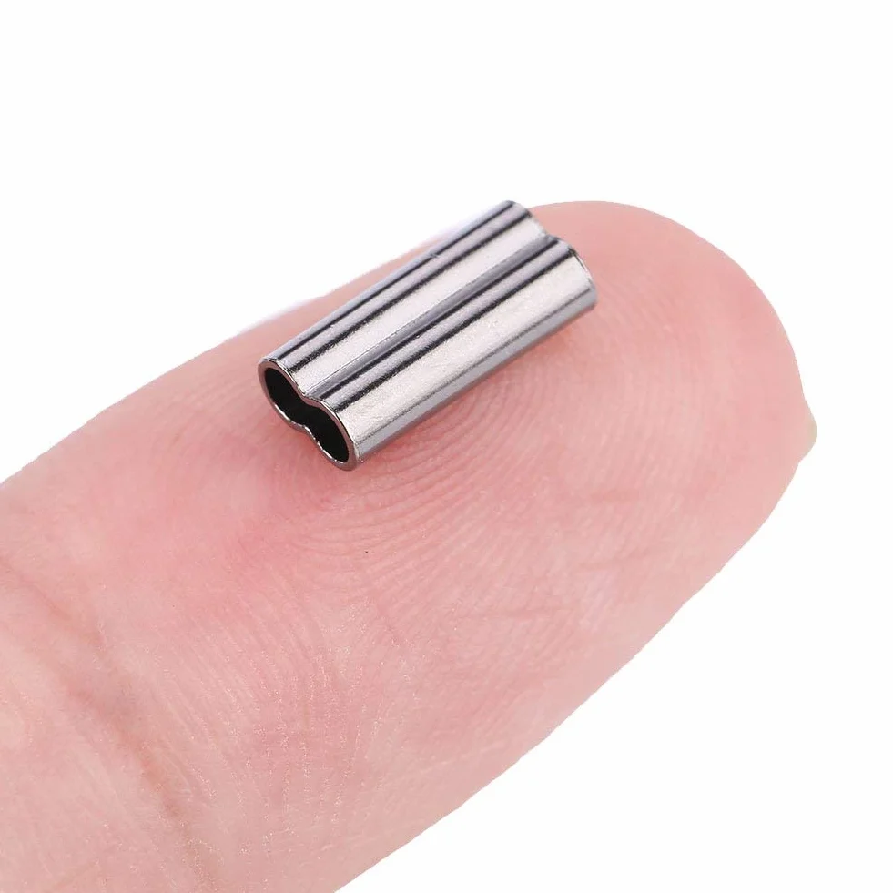 VGEBY 100pcs Mangas de Pesca, Conectores de Tubo de Cobre Dobles 1-2mm