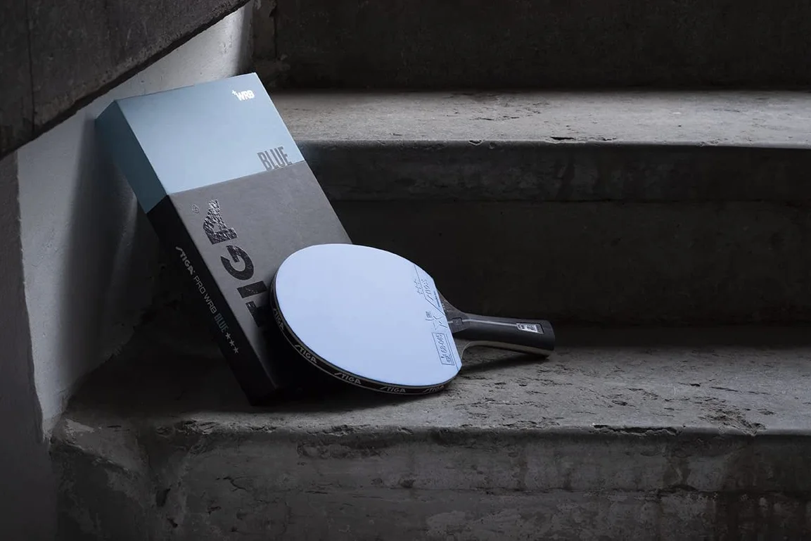 STIGA Raqueta de Ping Pong Pro WRB Blue Edition Pala Tenis Mesa 3 Estrellas Goma Azul