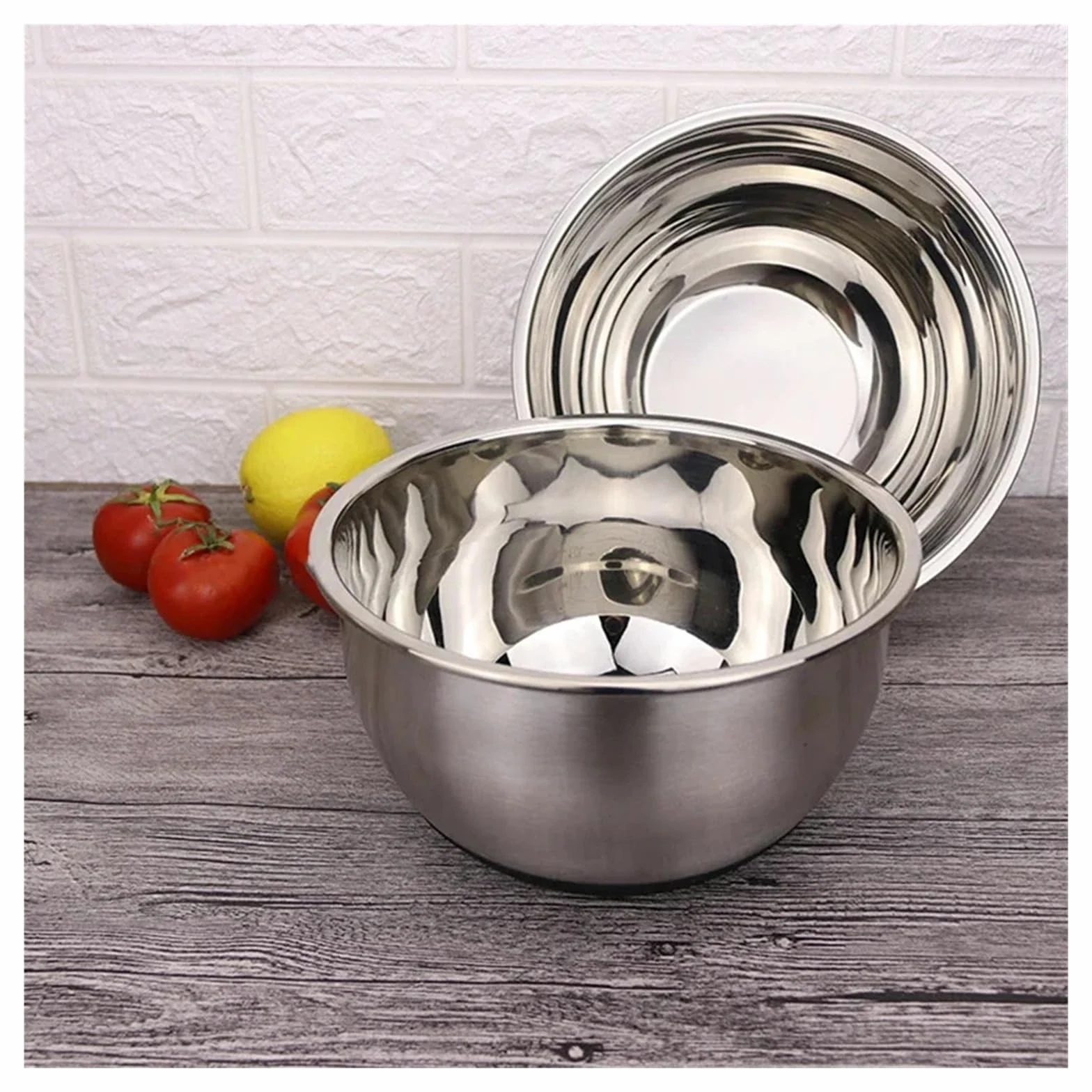 Tazón Para Mezclar Juego de tazones for mezclar acero inoxidable | 7 juegos de ensalada de frutas for cocinar 18 20 22 24 26 28 30 cm(Mix2)