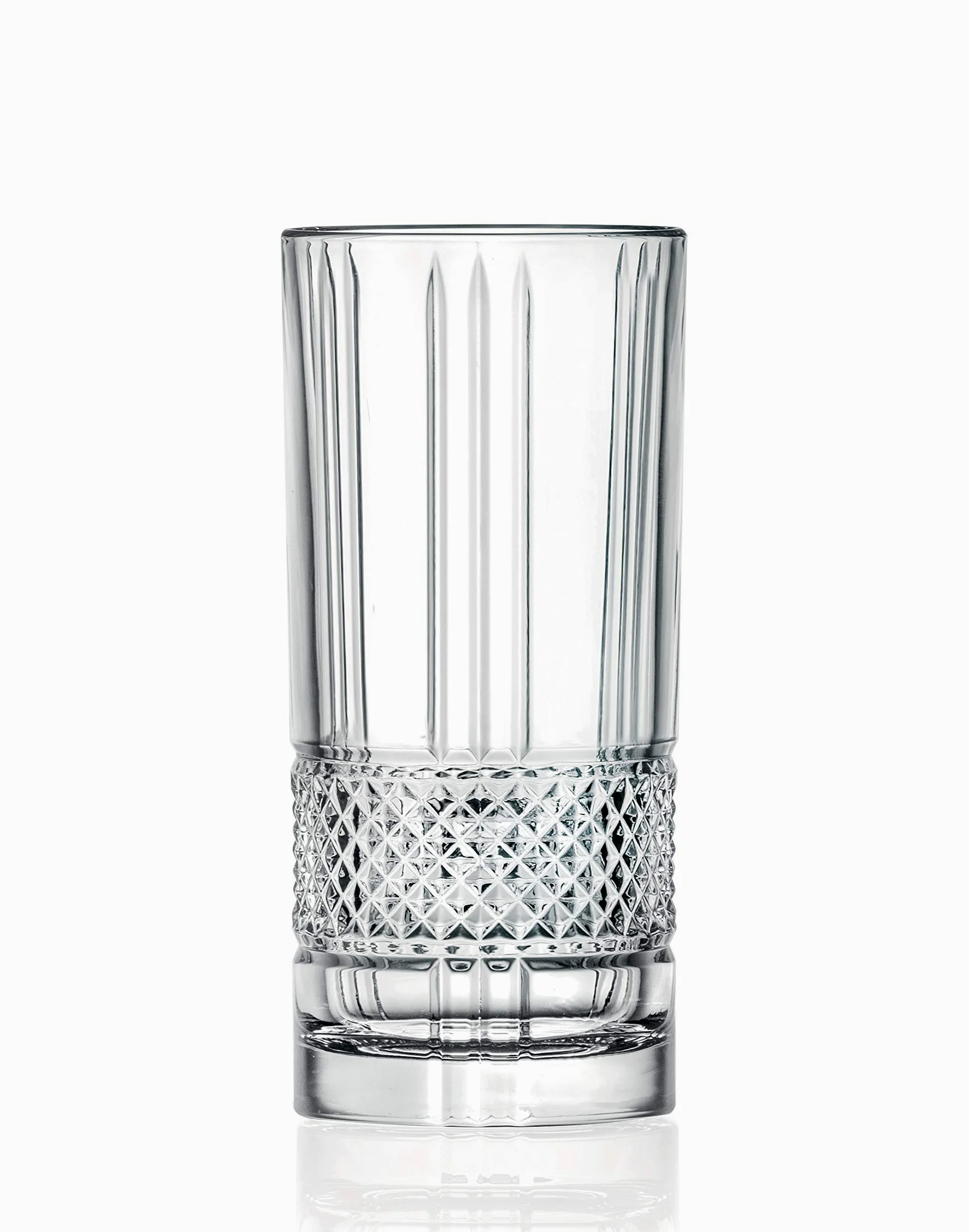 Highball – Juego de 6 vasos de cristal Hiball – Cristal sin plomo – Hermoso diseño – Vasos para beber – para agua, zumo, vino, cerveza y cócteles – 13 oz - de Barski – Fabricado en Europa