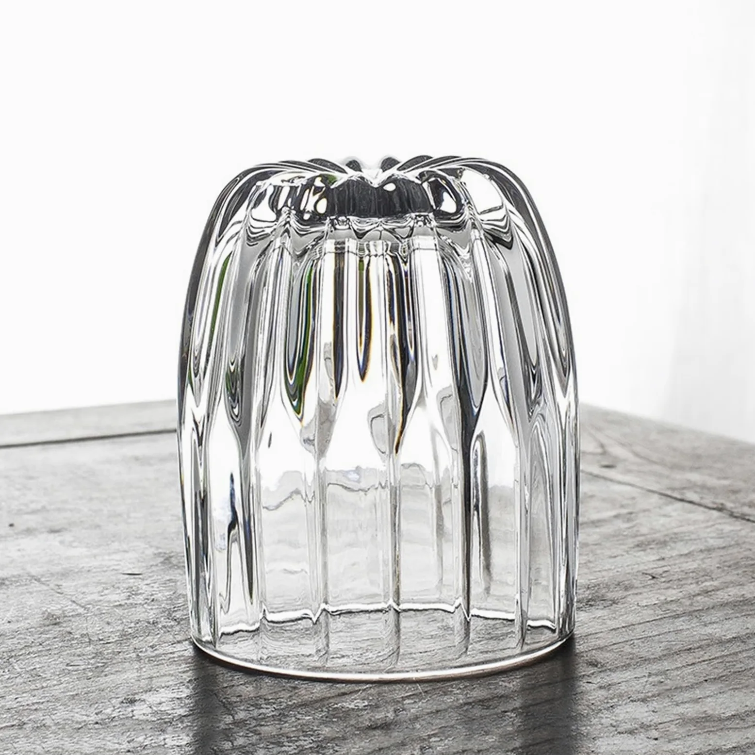 vaso de agua Tazas de vidrio talladas con rayas vintage, vasos transparentes sin plomo, 285/355 ml(Pequeño)