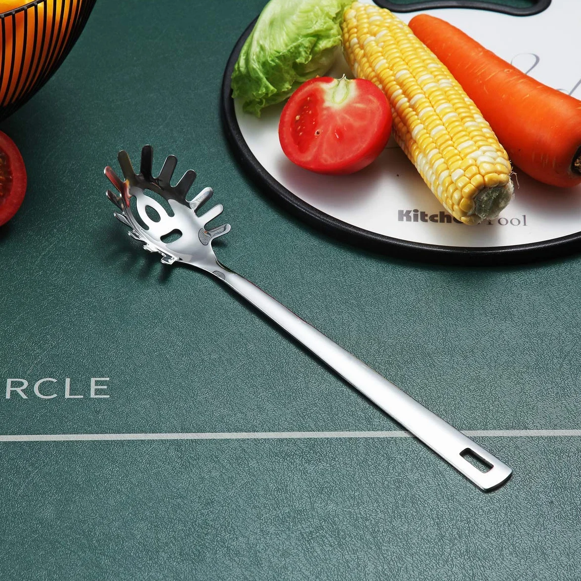 Berglander Cuchara para espagueti, Servidor para pasta, Cuchara para pasta de acero inoxidable, Tenedor para pasta, Tenedor Noddle, Resistente al calor, Apto para lavavajillas