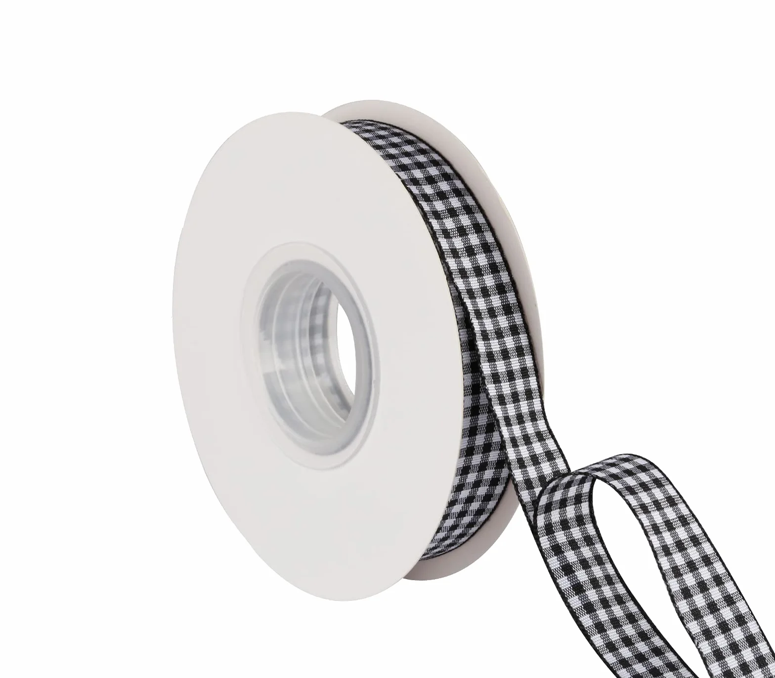 Cinta de cuadros de 1,5 cm de ancho, color blanco y negro, ideal para envolver regalos, decoración del hogar, arreglo floral, rollo de 25 yardas