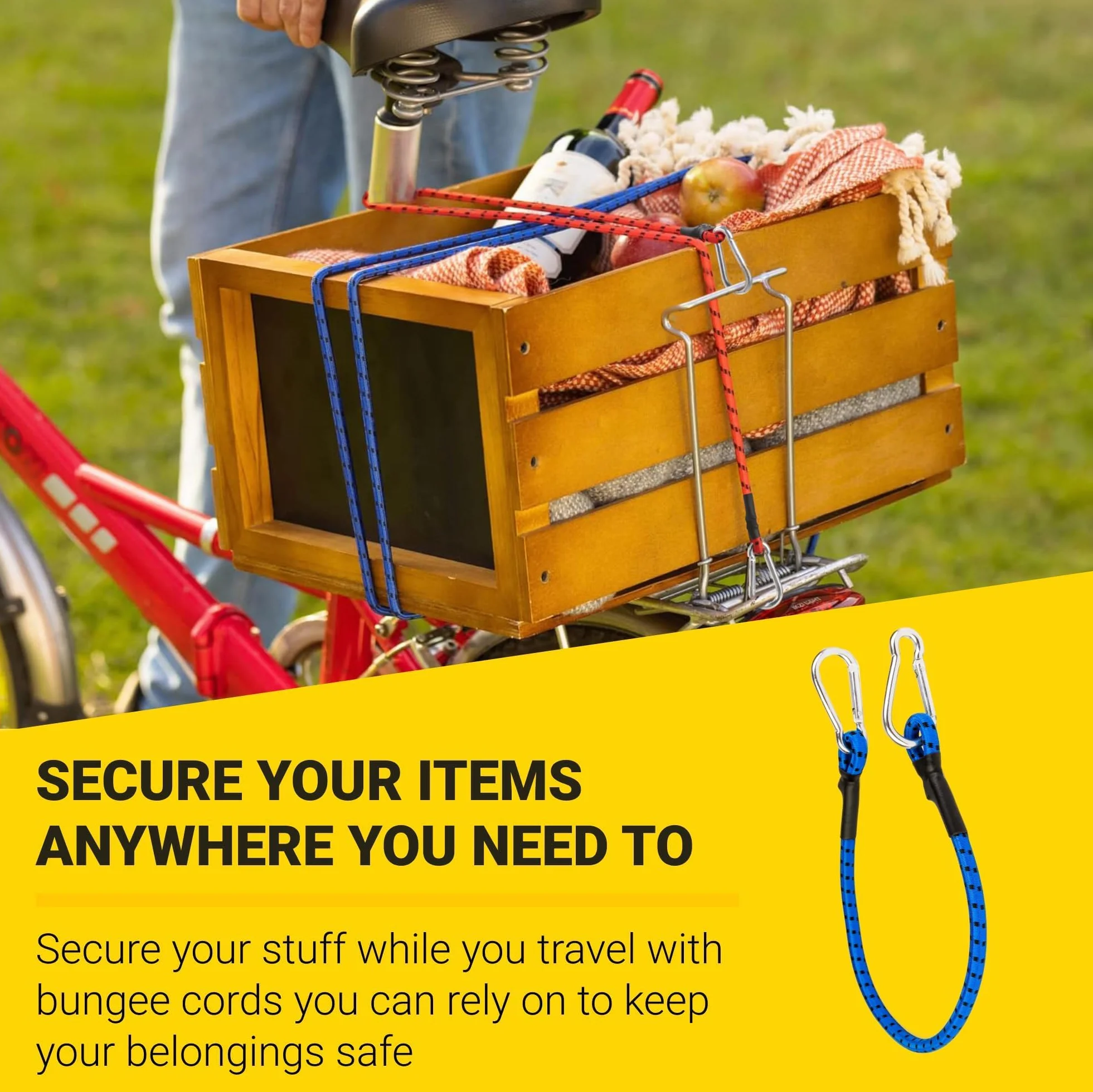 Bungee Cords with Steel Carabiners