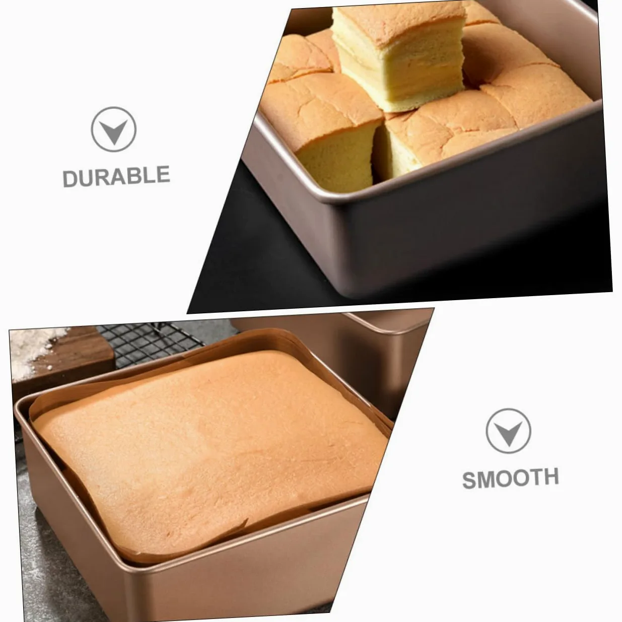 POPETPOP Molde Antiadherente Acero Inoxidable Hornear de Cuadrado Pasteles para Dorado Superficie Lisa Multiusos Repostería y Cocina