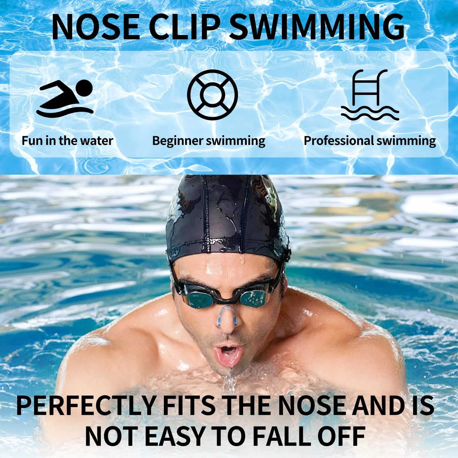 Pinzas Nasales de Silicona Impermeables para Natación con Caja de Almacenamiento, 2 Piezas Antideslizantes para Adultos y Niños