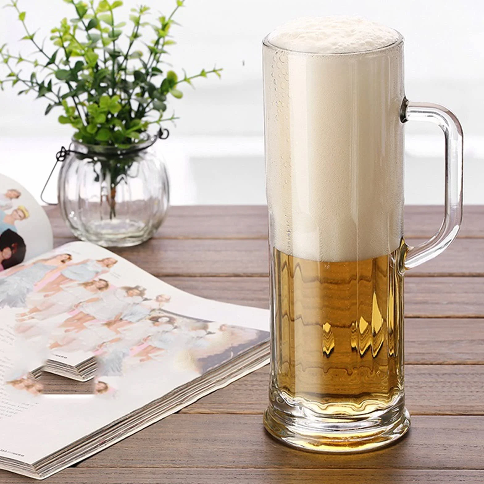 Vaso de pinta personalizado, taza cerveza, vasos clásicos, fondos gruesos y asas, tazas for bares comedor familiares fiestas,Vasos de cerveza