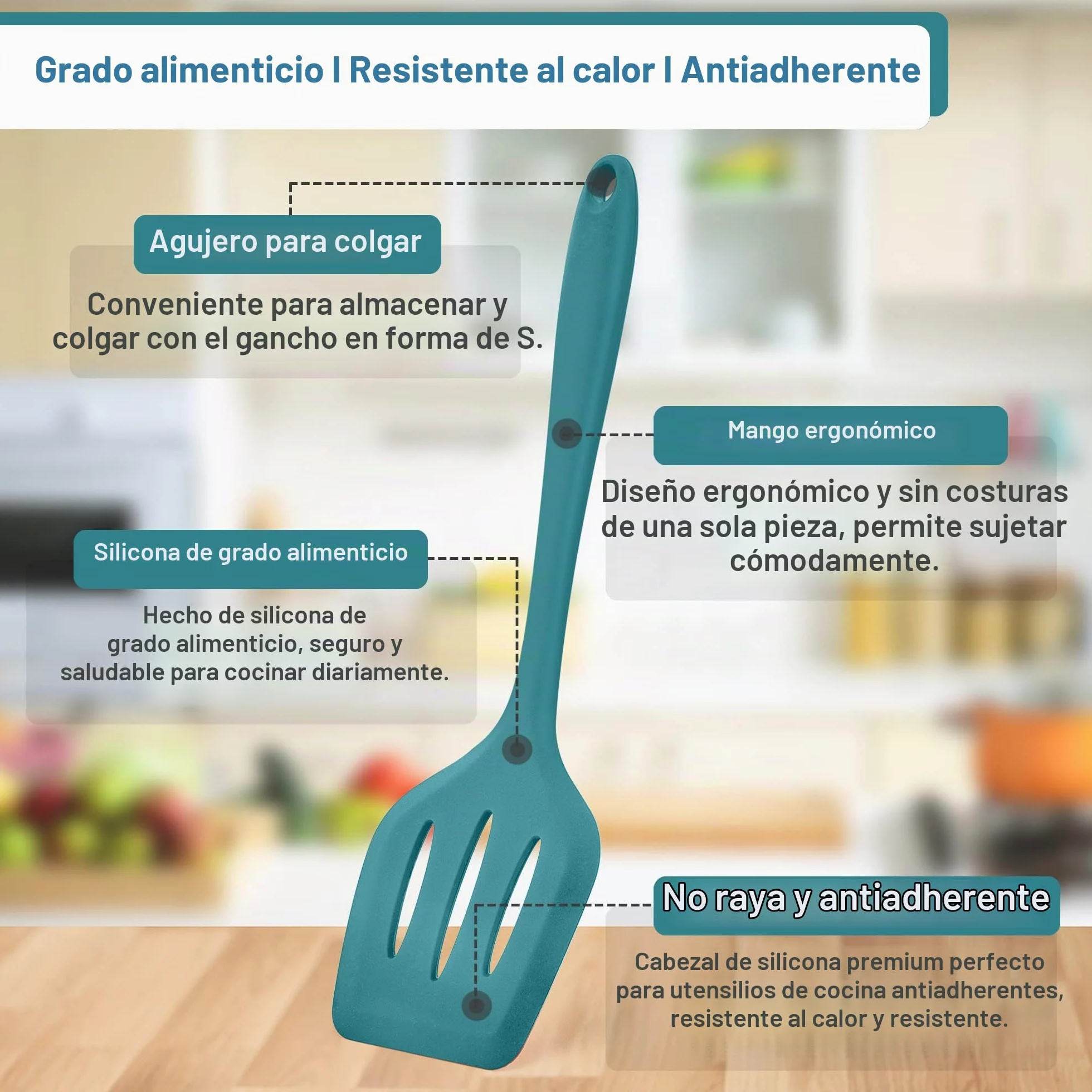 Herogo Juego de utensilios de cocina, utensilios de cocina de silicona de 22 piezas con soporte, herramientas de cocina, resistente al calor y antiarañazos, apto para lavavajillas (azul)