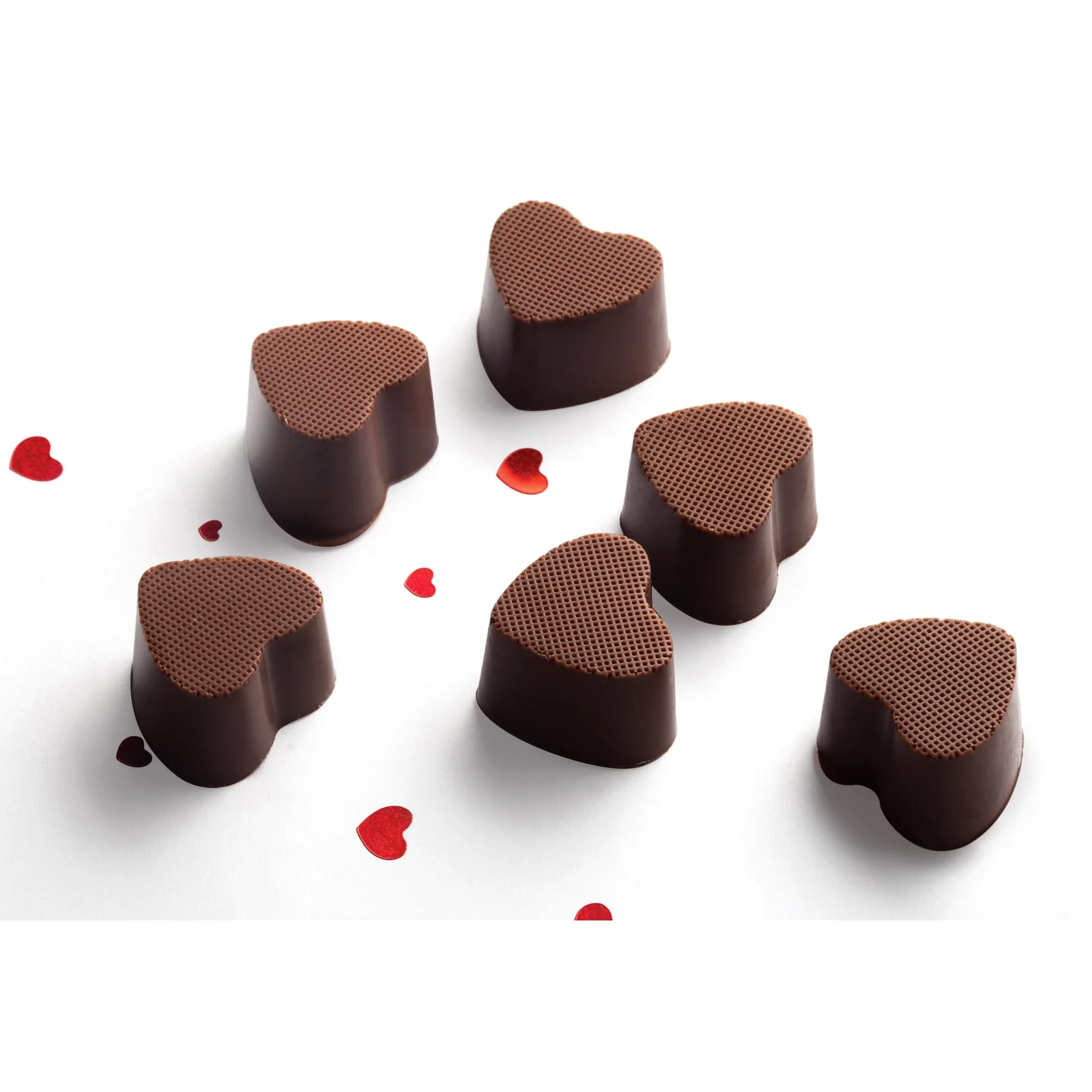 Mrs. Anderson's Baking Moldes de chocolate, silicona de grado europeo, corazones, juego de 2