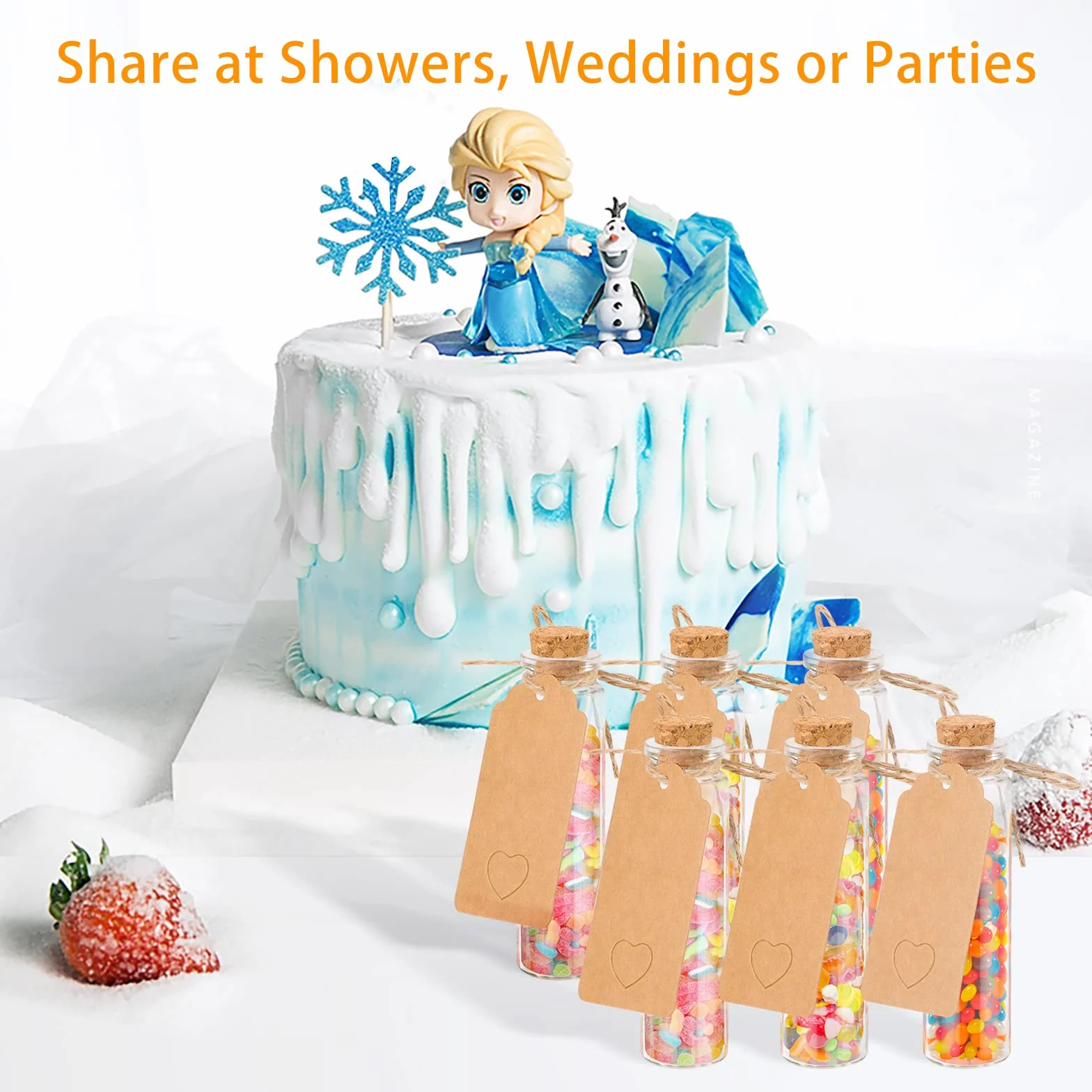 40 Piezas Mini Botellas de Cristal, 20ml Botes Cristal Pequeños con Tapon Corcho, Botellitas Frascos de Vidrio con Colgante en Forma de Corazón, Regalitos Invitados Bodas Decoración Fiesta
