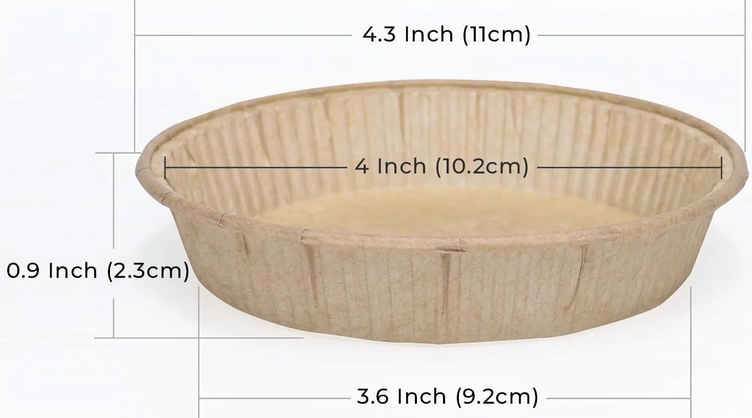 Bake Choice Tartas Papel Mini,50 piezas,Diámetro 10 cm Redondo Molde,Molde Desechable Tarta,Antiadherente,Sin Blanquear,Resistente,apto para Microondas & Horno