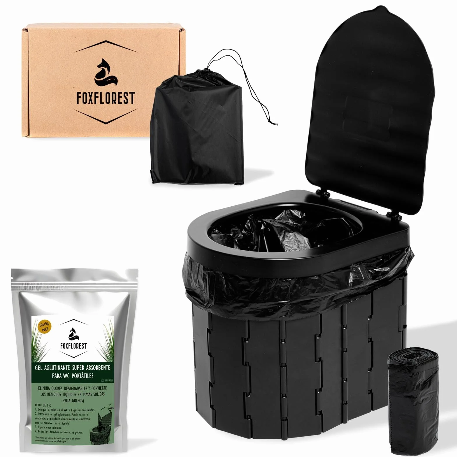 Inodoro portátil para camping con gel aglutinante WC portátil orinal urinario mujer