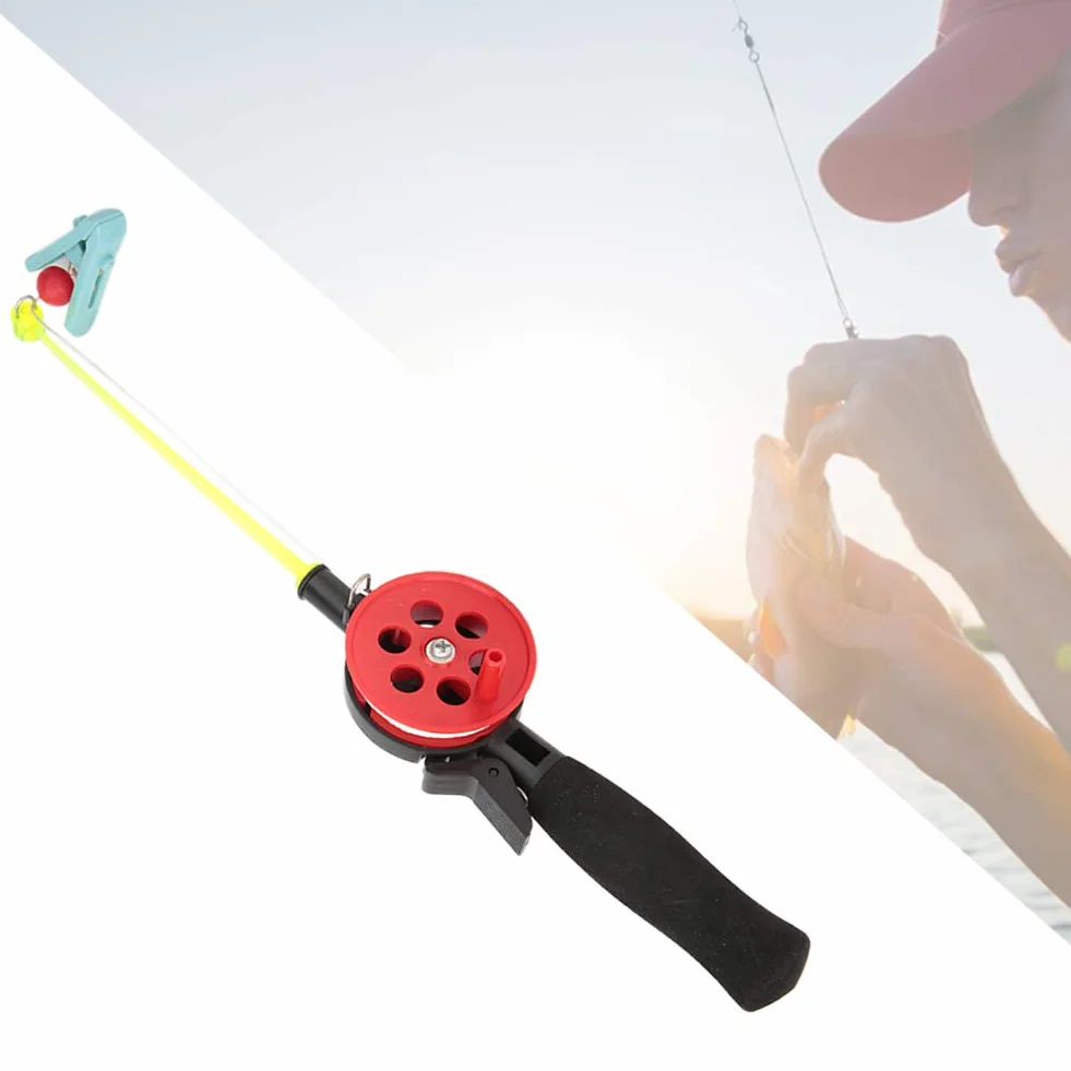 Mini Combo Caña de Pescar y Carrete, Captura de Camarones para Pesca en Hielo para Niños