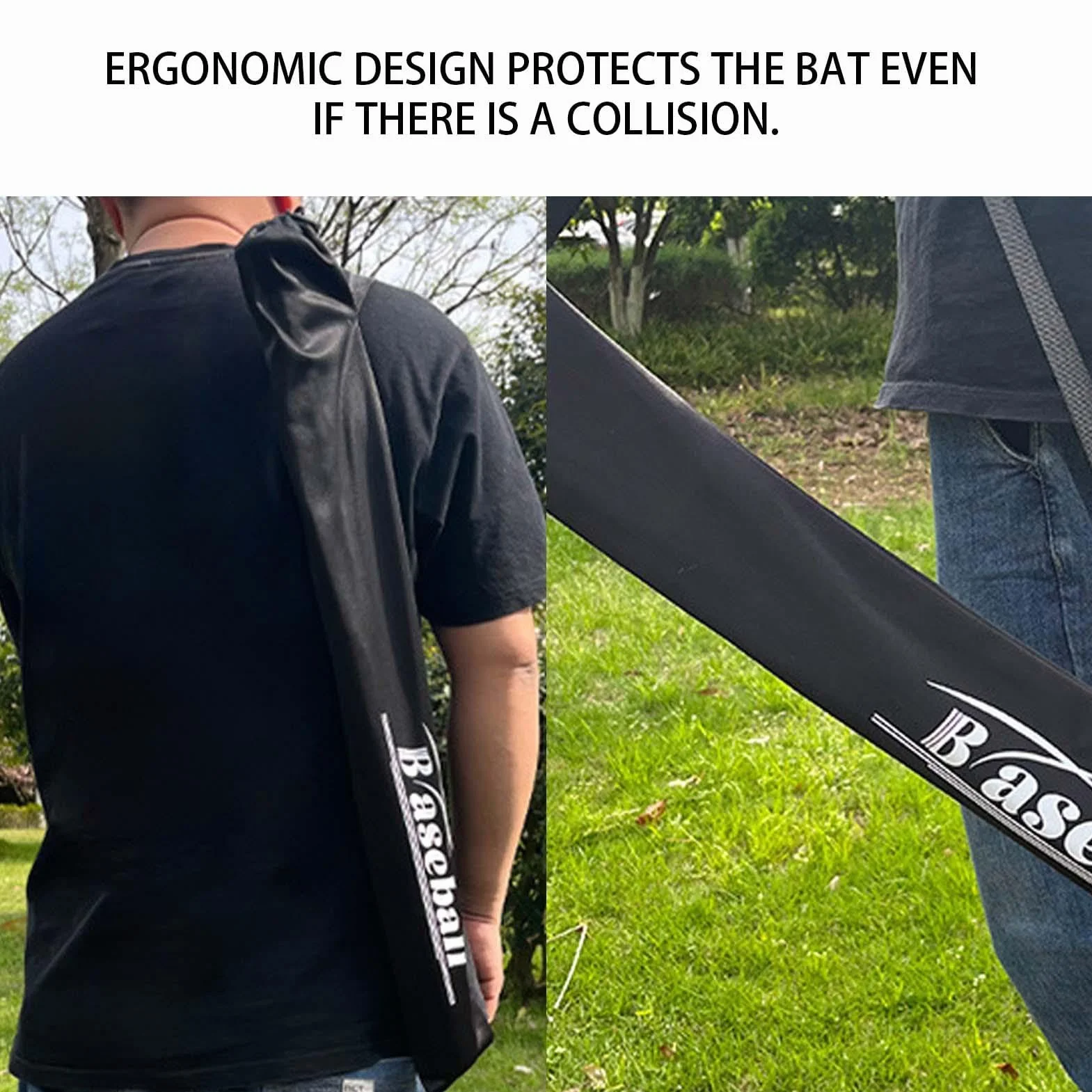 Bolsas de murciélago para béisbol portátil plegable negra de hombro gruesa