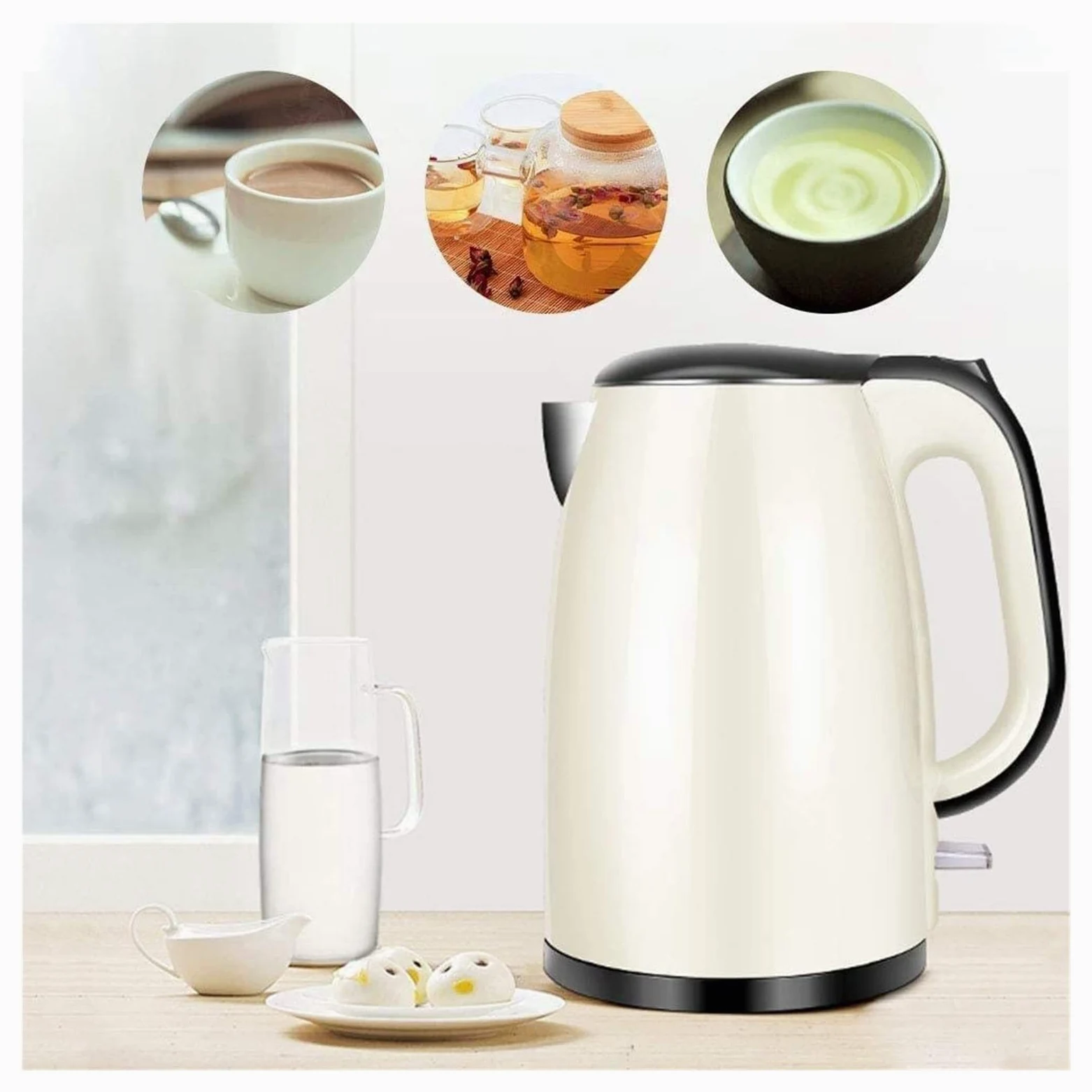 SOVORM Hervidor eléctrico de café de preparación rápida, hervidor de Agua con Silbato, autoapagado, autoprotección en seco antiquemaduras, Termo de Temperatura Constante The New