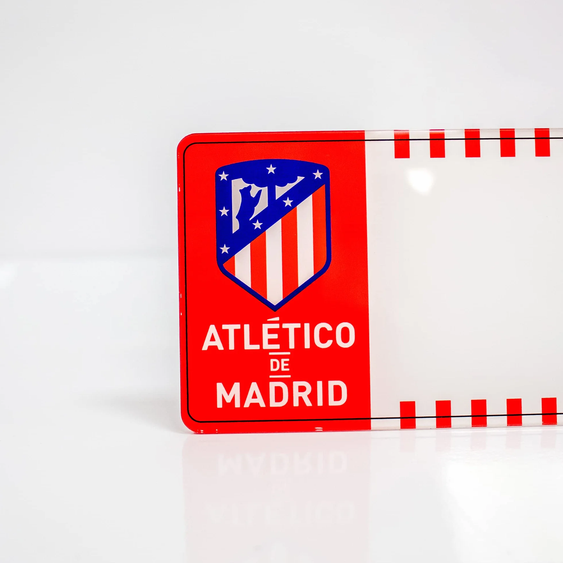 Matricula Metacrilato Personalizada Equipo de Futbol Atlético de Madrid 38cm x 8cm Placa Impresion Directa