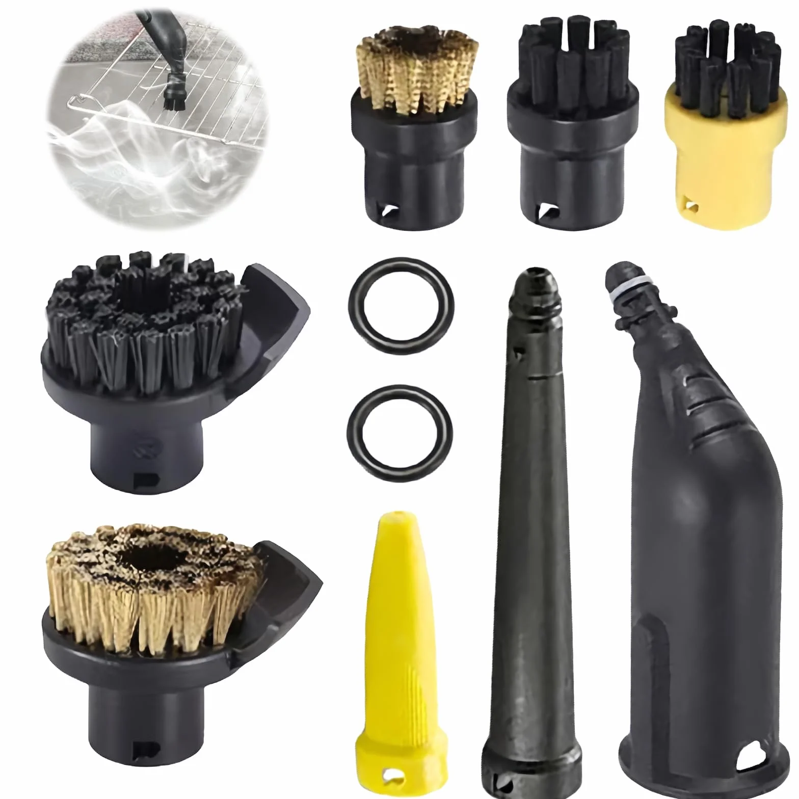10 piezas accesorios para limpiador de vapor Kärcher SC1 SC2 SC3 SC4 SC5: juego de accesorios para limpiador de vapor Kärcher SC1-SC5, piezas de repuesto con boquilla alargadora, boquilla