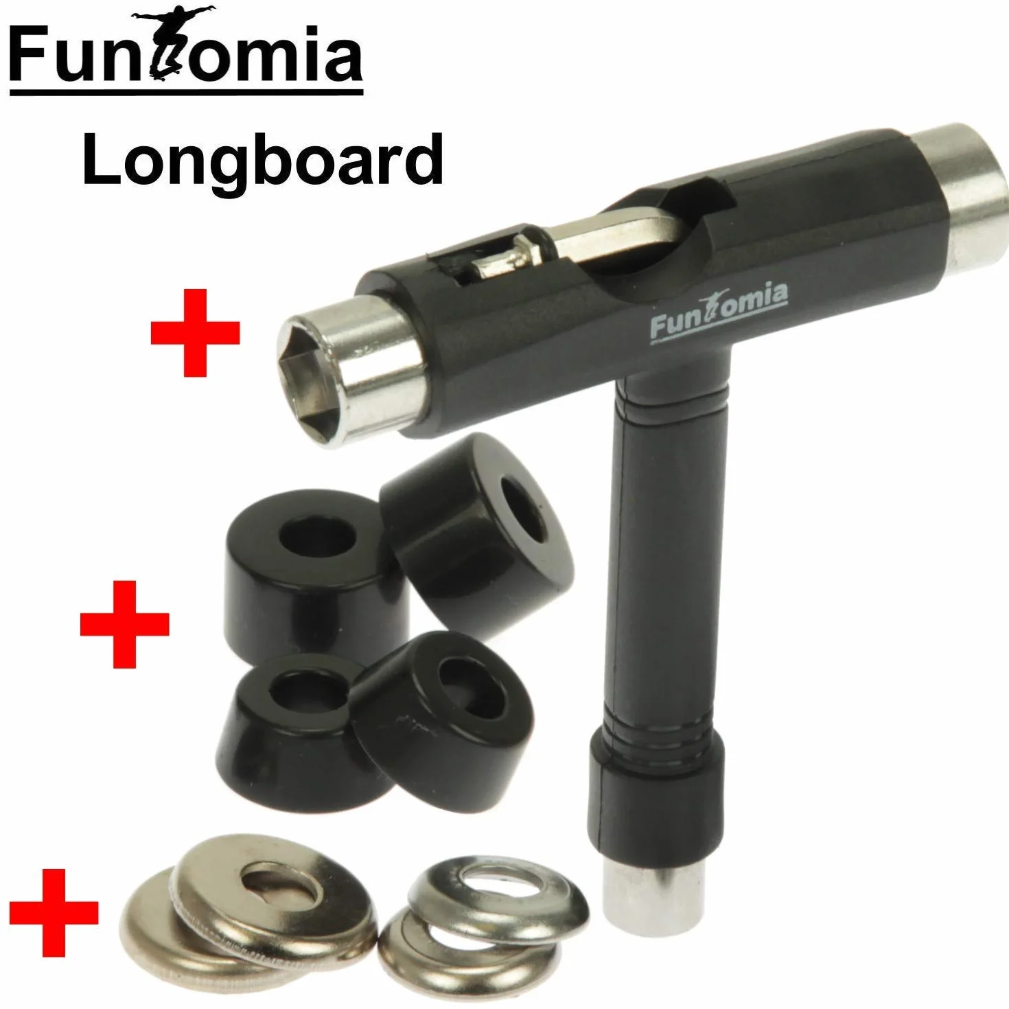 FunTomia Longboard Drop Through Cruiser 3 niveles Flex Mach1 Speed Rodamientos T-Tool