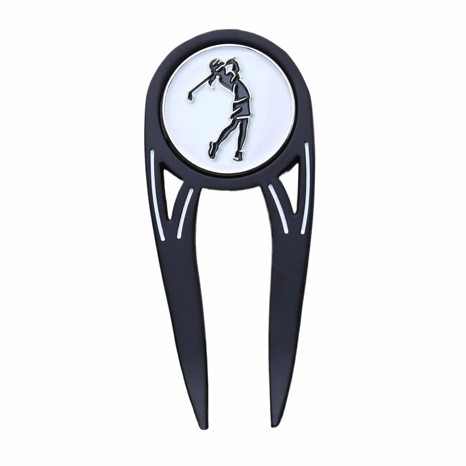Herramienta de Divot de golf, herramienta de reparación de divot de golf, Vista imprimir Metal herramienta de reparación magnética Divot Ball Marker - Herramienta Divot verde putting alineación Turba