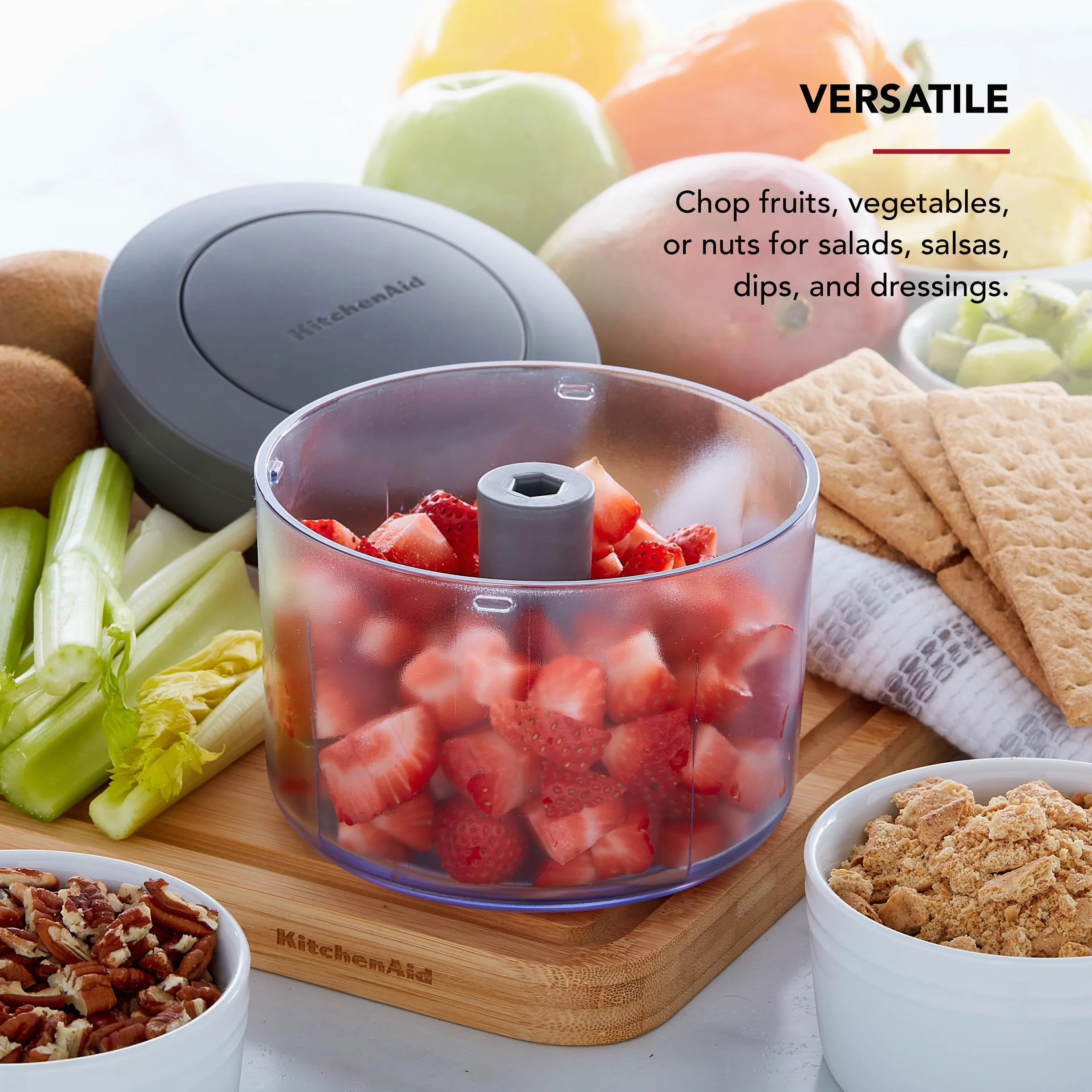 KitchenAid Picadora manual de alimentos, gris carbón, 3.8 tazas