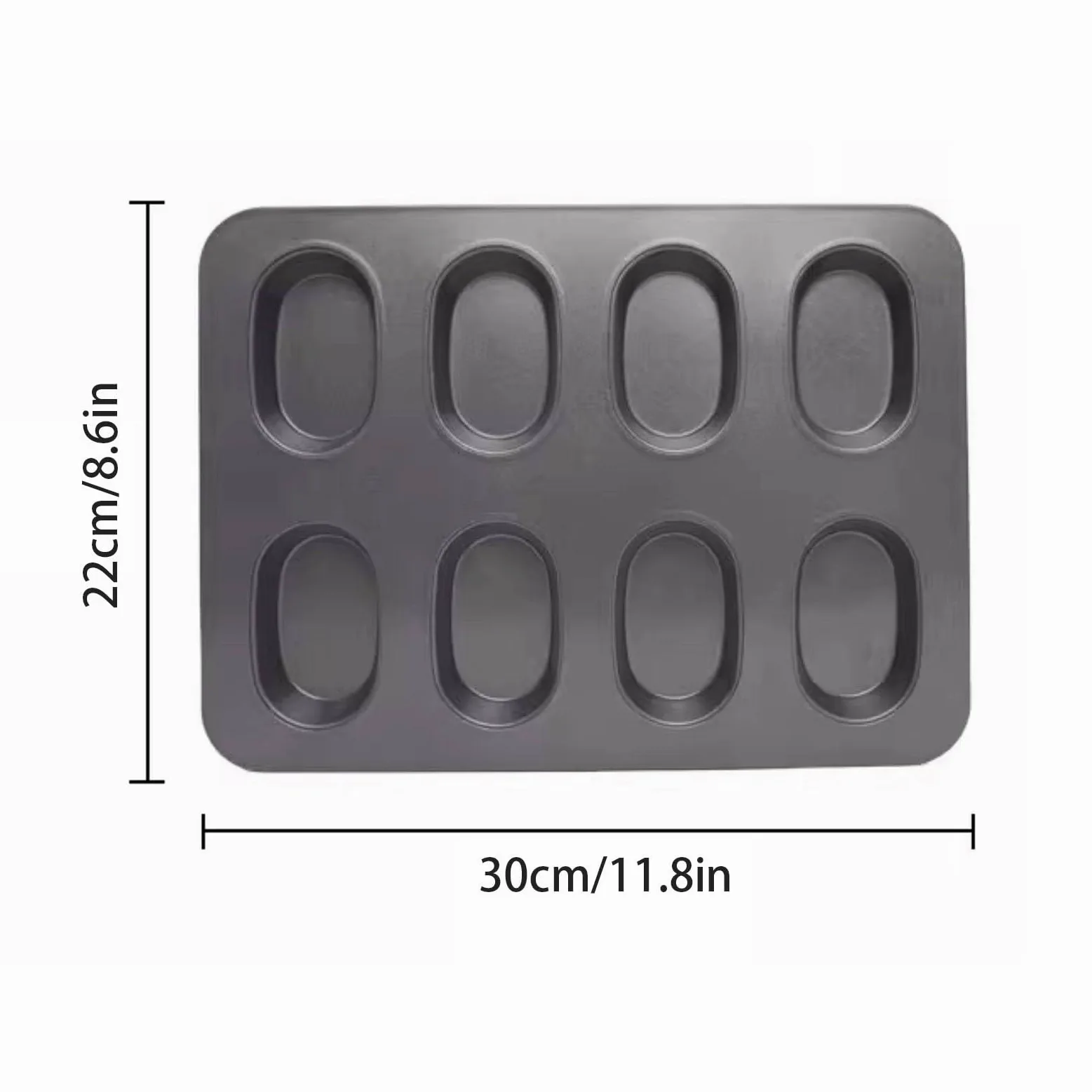 Molde Magdalenas Horno De Acero Al Carbono Con Divisores Ovalado Bandeja Para Hornear Brownie De Cocina Muffin Tray De 8 Cavidades Para Hornear