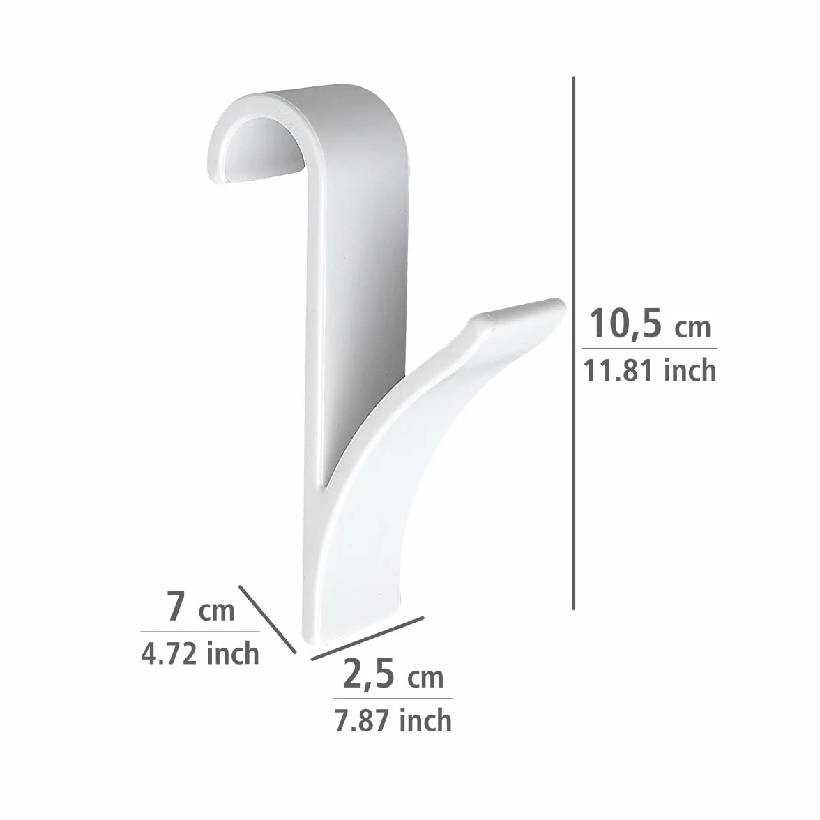 Wenko Colgador para toallero radiador Blanco 2 Unidades - Juego de 2 Unidades, plástico, 2.5 x 10.5 x 7 cm, Blanco