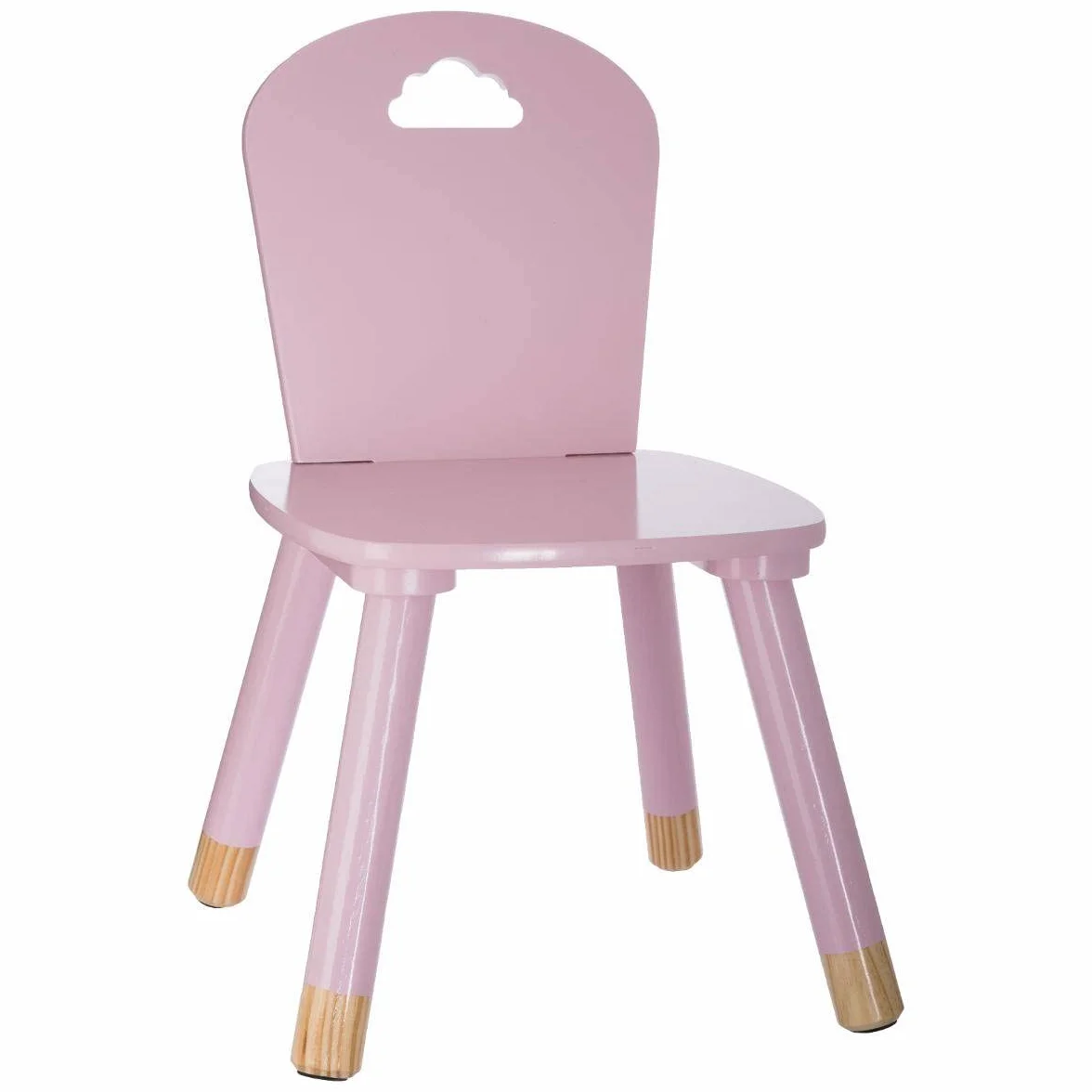 ATMOSPHERA CREATEUR D'INTERIEUR Silla de Madera para niños-Decoración Nube-Color Rosa, L. 28 x l. 50 x H. 28 cm